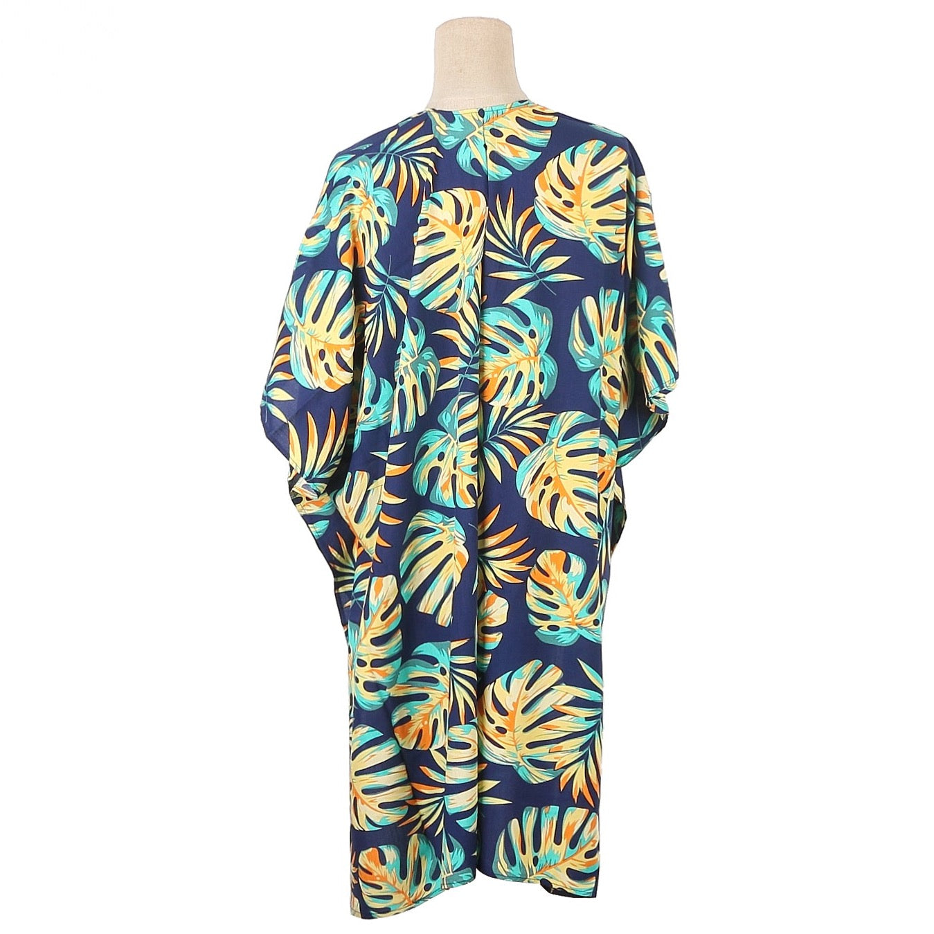 Nikki Monstera Green Blue Coverup - Stylish Swimwear Cover-Up for Women | Perfect for Beach, Pool, and Vacation Outfits