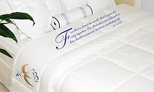 John 3:16 Bible Verse Queen Size Comforter Set - Christian Home Decor, Soft Bedding for Bedroom, Perfect Gift for Religious Holidays & Church Events