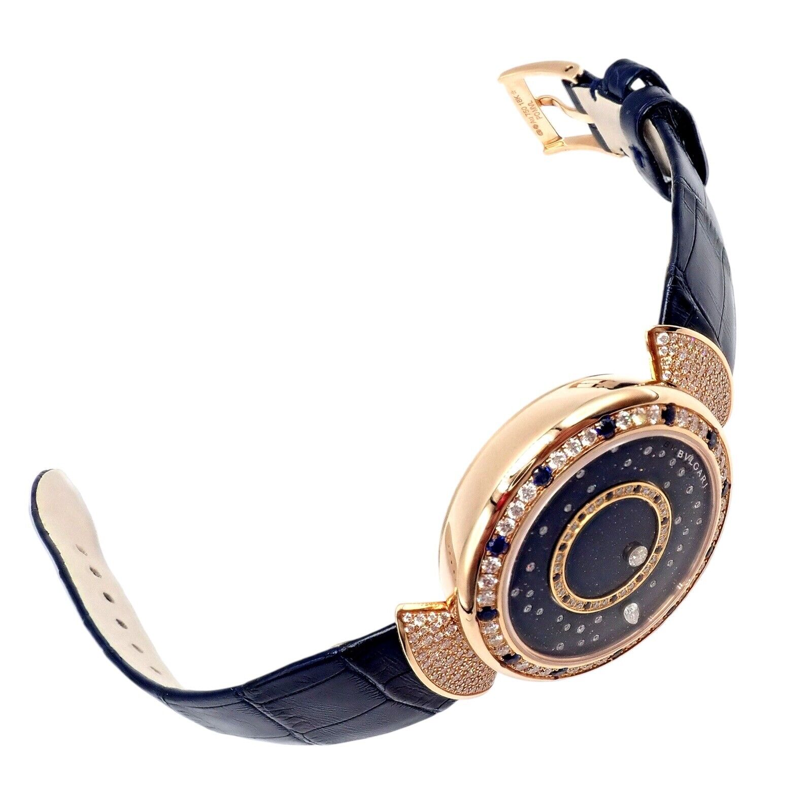 Bulgari 18k Rose Gold Diamond Sapphire Divas Dream Automatic Roman Night Watch - Luxury Women's Timepiece for Gala Events & Evening Occasions