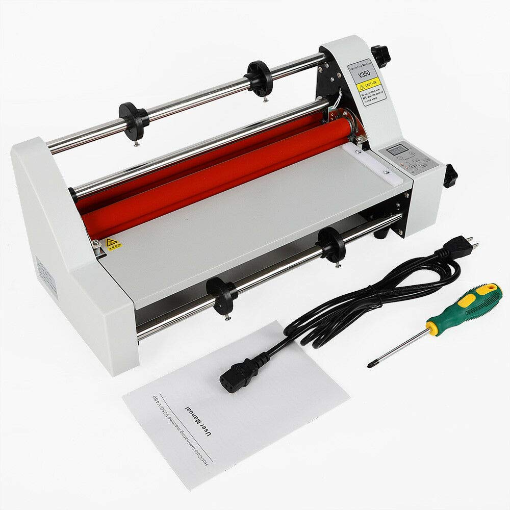 V350 13-Inch Hot & Cold Roll Laminator Machine with Digital Temperature Control - 4 Rollers Thermal Laminating for Home, Office & School - Perfect for Documents, Photos, ID Cards & Craft Projects