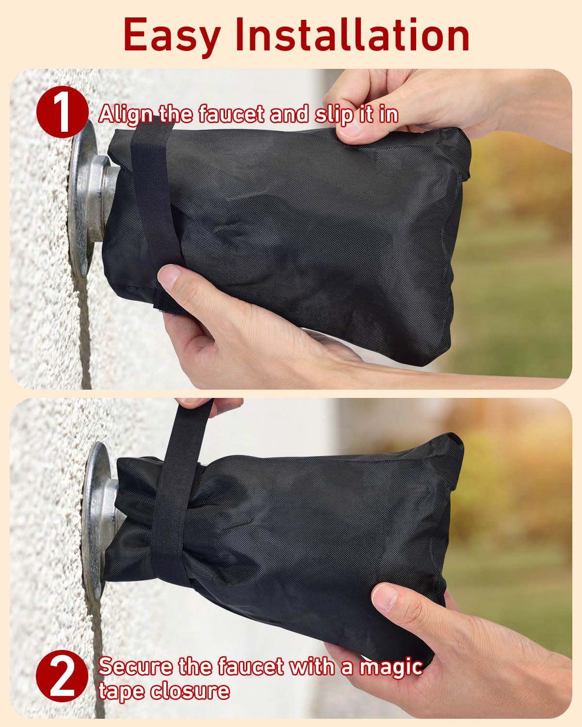 Outdoor Faucet Covers for Winter Freeze Protection - 3 Pack Thickened Insulated Pipe Covers, Reusable Waterproof Spigot Covers (7.7