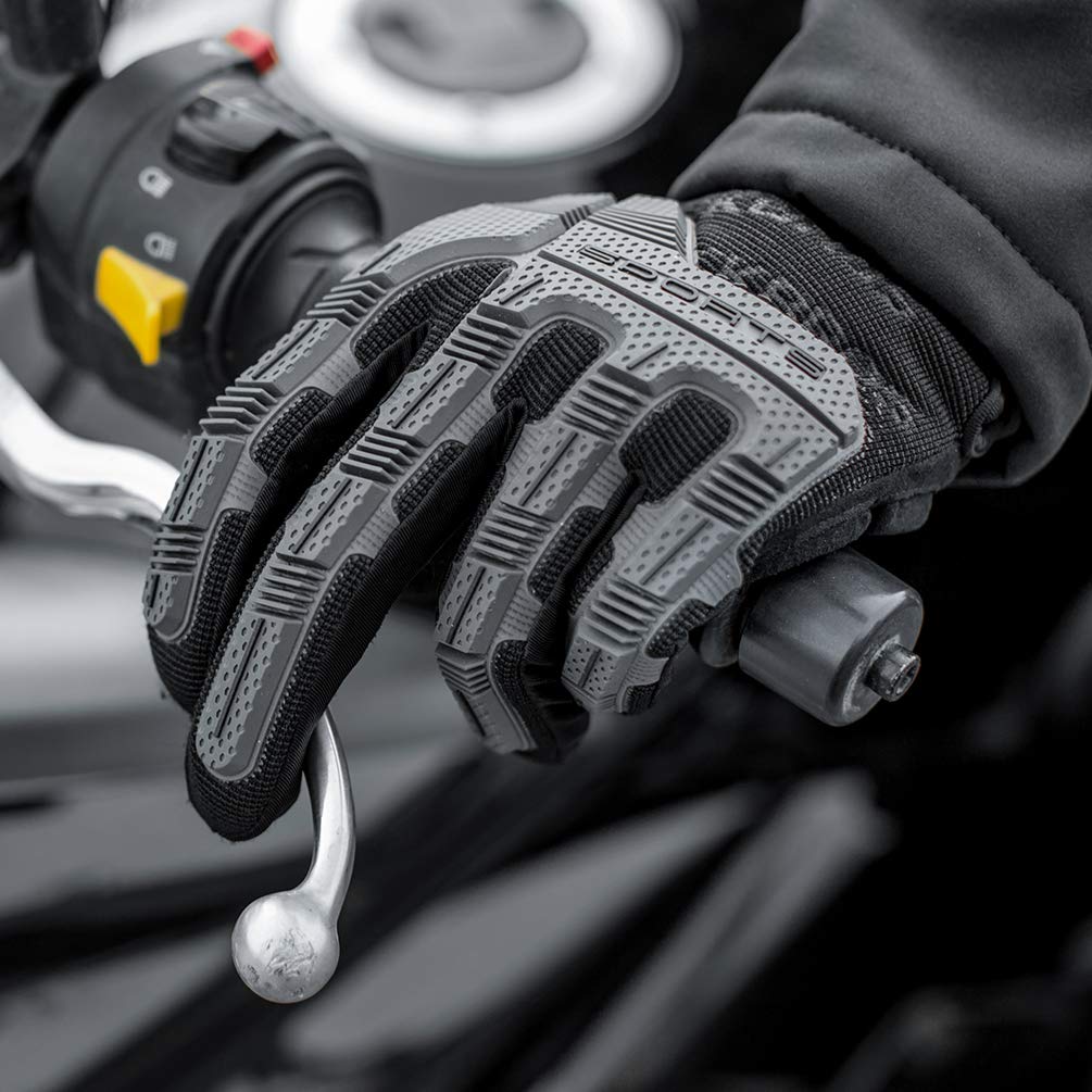 ROCKBROS Motorcycle & Mountain Bike Gloves - Full Finger Touchscreen Outdoor Gloves for Men - Riding, Cycling & Adventure Sports Protection