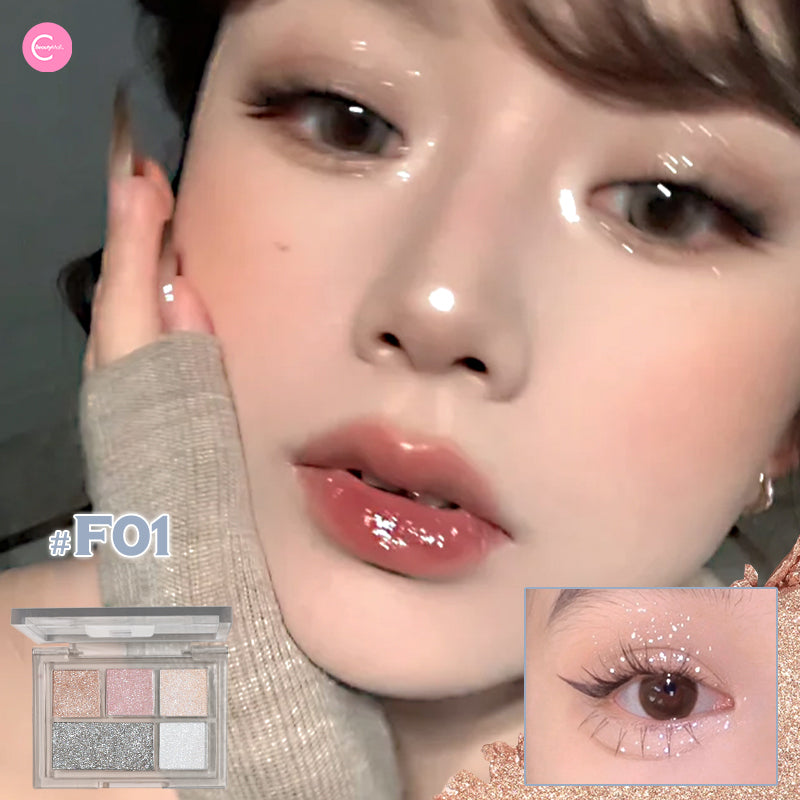 GELLA'S Shimmering 5-Color Eyeshadow Palette - Long Lasting, Highly Pigmented Makeup for Day & Night Looks | Perfect for Parties, Weddings & Special Occasions
