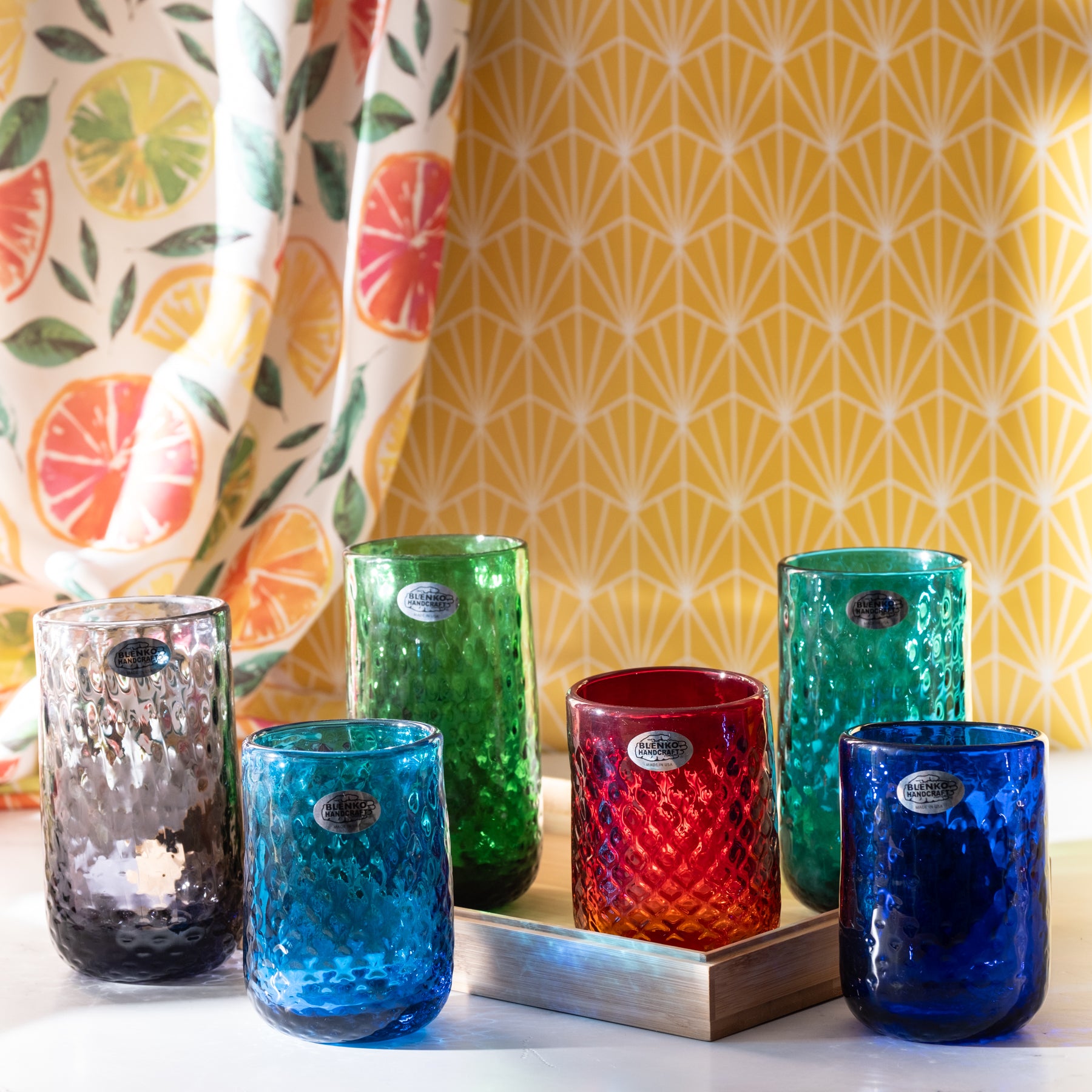 2510S Small Diamond Optic Tumbler - Cobalt Blue Whiskey Glass Set of 4 - Perfect for Cocktails, Bourbon & Scotch - Elegant Barware for Home & Gifts