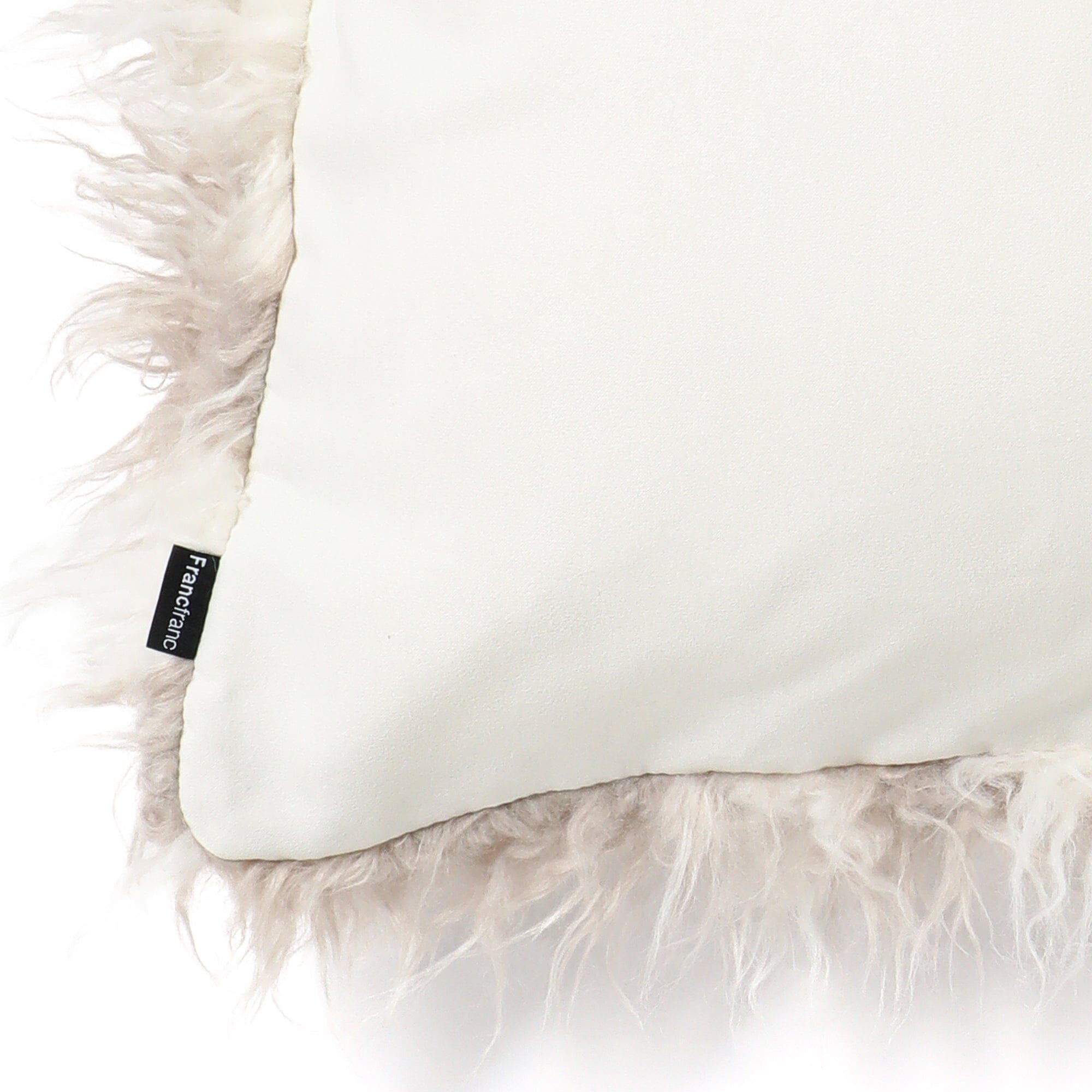 Premium Faux Fur Cushion Cover 18x18 Inches - Soft White & Beige Throw Pillow Case for Sofa, Bed, Living Room Decor