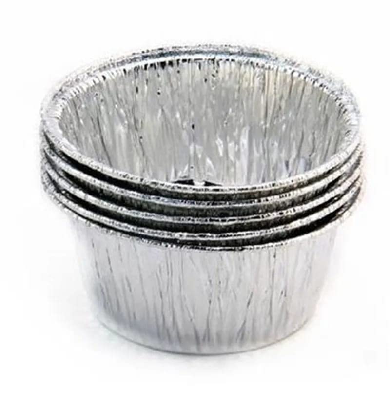 Kunya® 100-Piece Aluminum Foil Disposable Baking Cups - Round Muffin, Cupcake & Choco Lava Cake Tin Molds for Perfect Baking | Ideal for Home, Party & Commercial Use