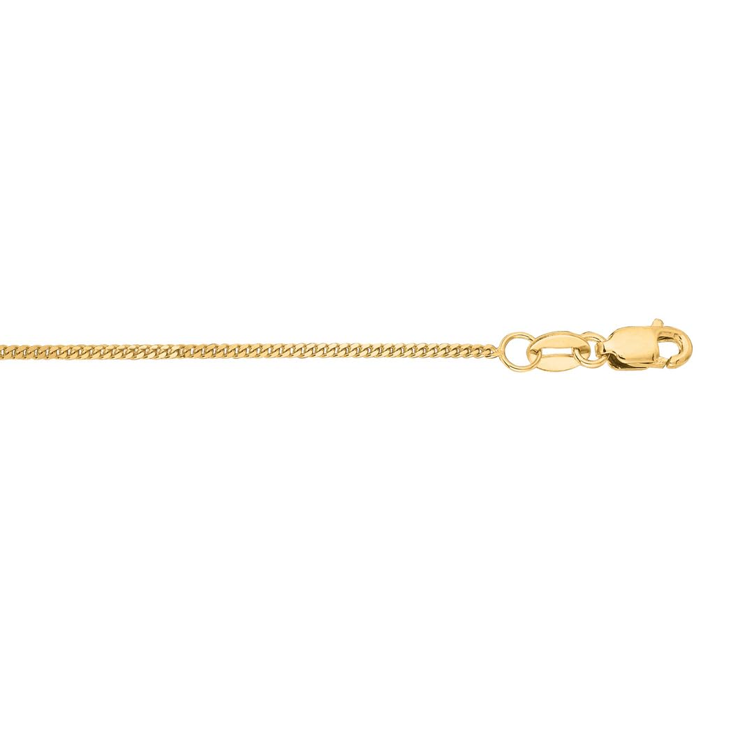 14K Gold Sparkle Cut Gourmette Chain Necklace for Women & Men - White Gold & Yellow Gold Options, 16