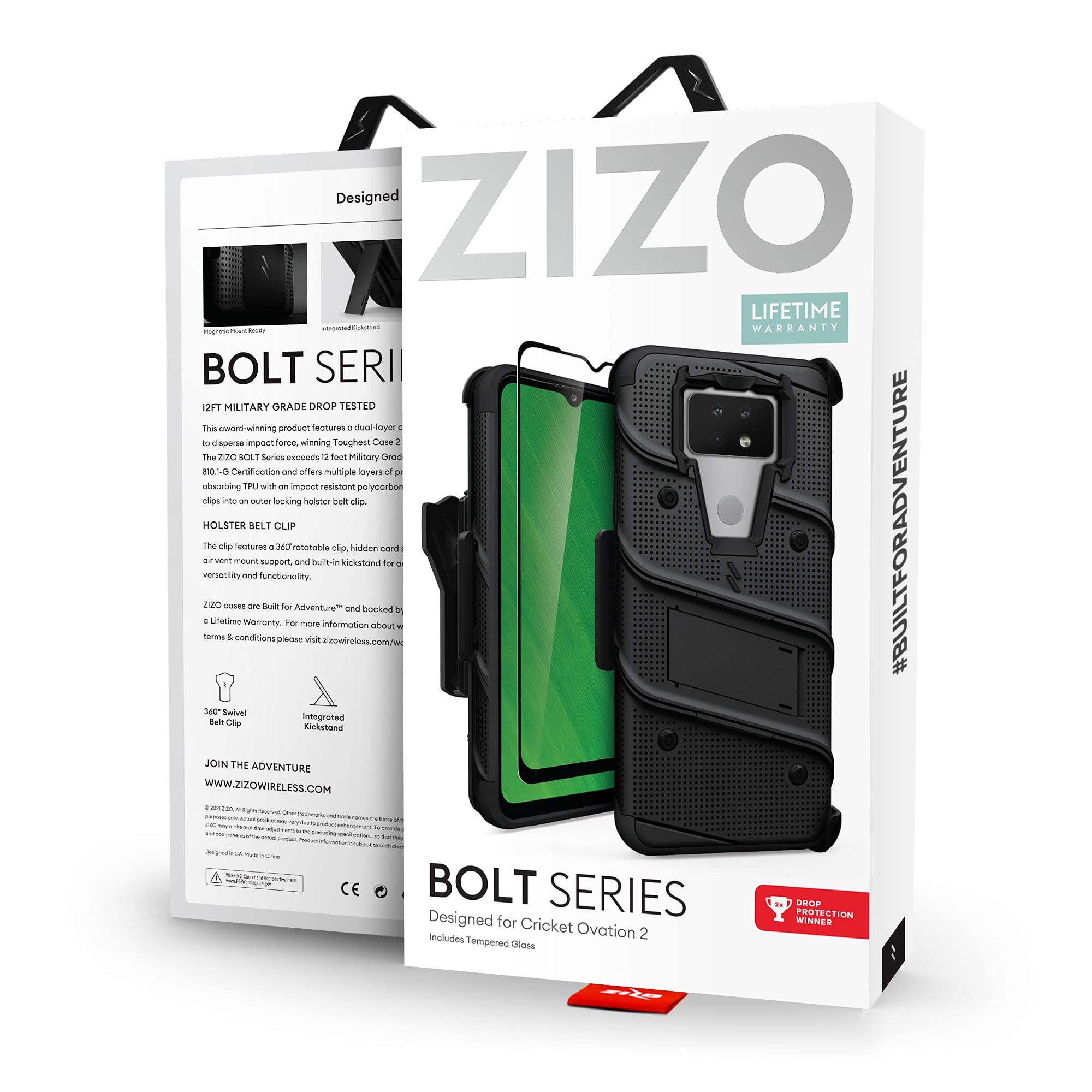 ZIZO Bolt Cricket Ovation 2 Case with Kickstand - Black for Sports Protection