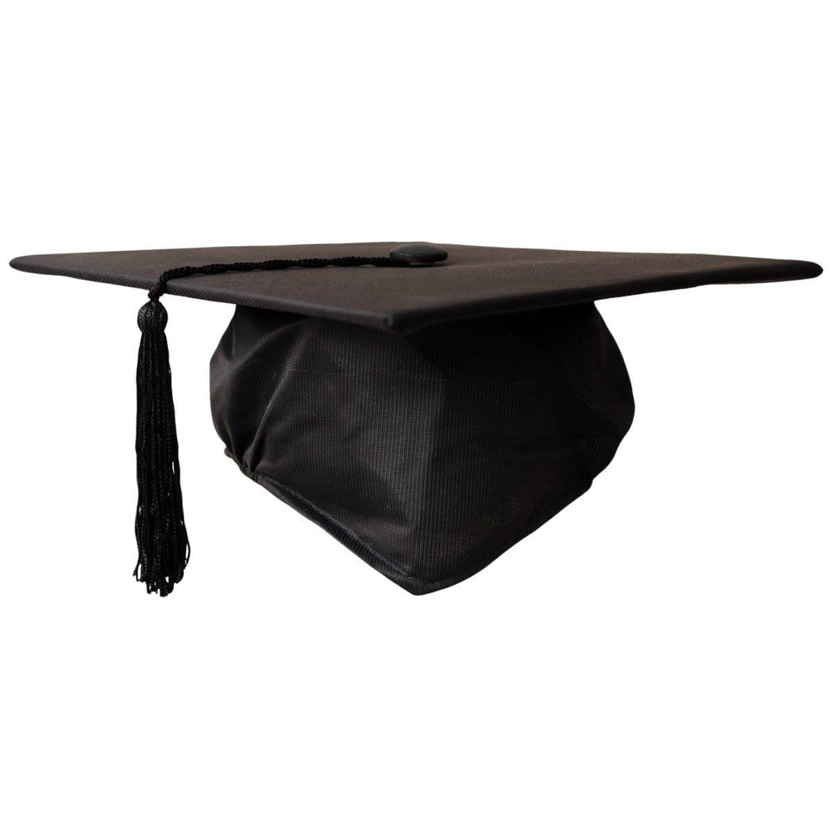 Black Graduation Cap with Gold Tassel for Adults - Commencement Ceremony, College Graduation, Photoshoot & Party Accessories