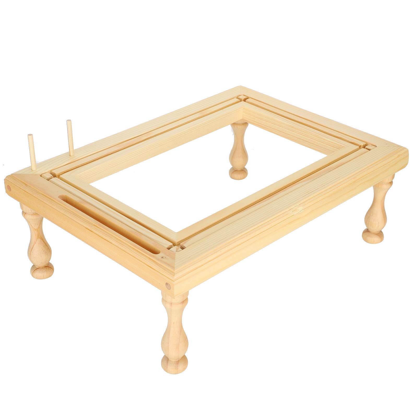 Beech Wood Embroidery Frame Stand - Scroll Quilt Holder for Stitching, Sewing & Craft Projects - Smooth Glossy Finish - Adjustable Size for Adults & Kids - Perfect for Cross Stitch, Needlepoint & DIY Home Decor