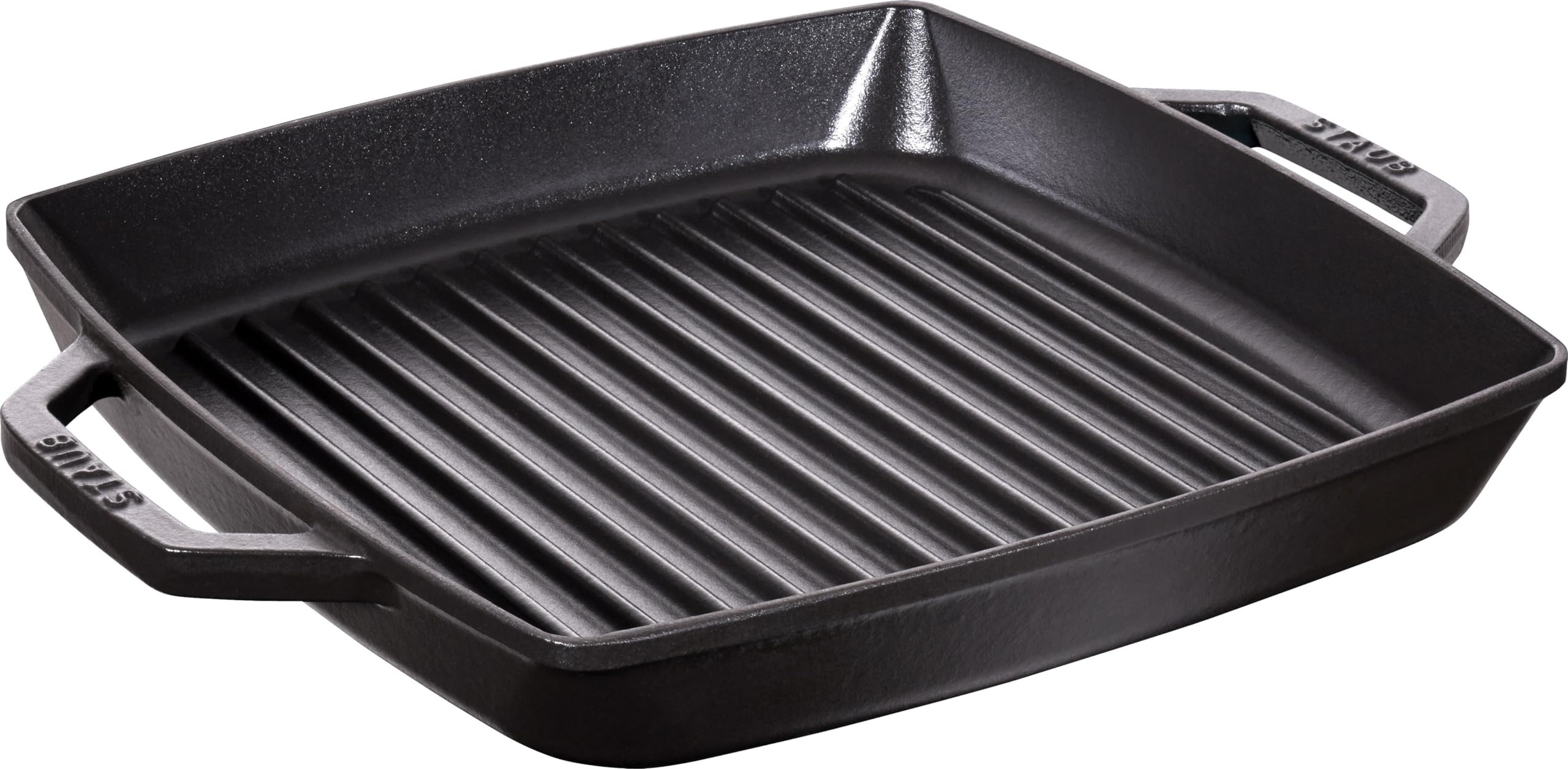 Staub 40511-683-0 Rectangular Grill Pan with Two Handles, 28 x 28 cm - Perfect for Grilling Steaks, Vegetables & More in Home Kitchen or Outdoor BBQ