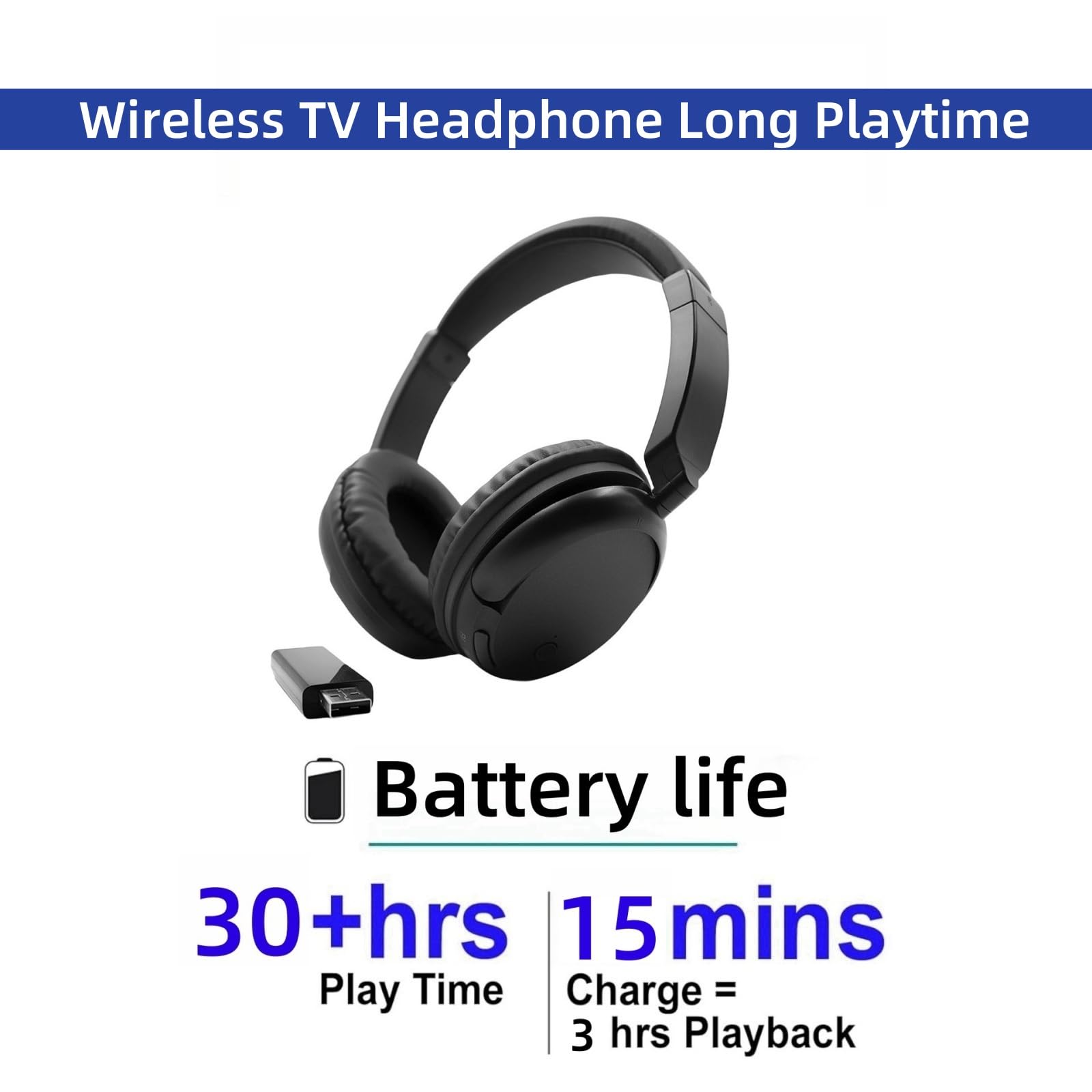 PROW Wireless TV Headphones with USB Transmitter | Bluetooth 5.3 Headset for Seniors & Elderly | No Audio Delay | 30H Battery Life | Comfortable Over-Ear Design | Perfect for Watching TV, Movies & Relaxing at Home