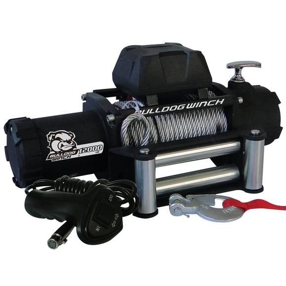 12,000lb Bulldog Winch with Steel Wire Rope - Heavy Duty Off-Road Recovery, Towing & Truck Winching for Jeeps, Trucks & SUVs