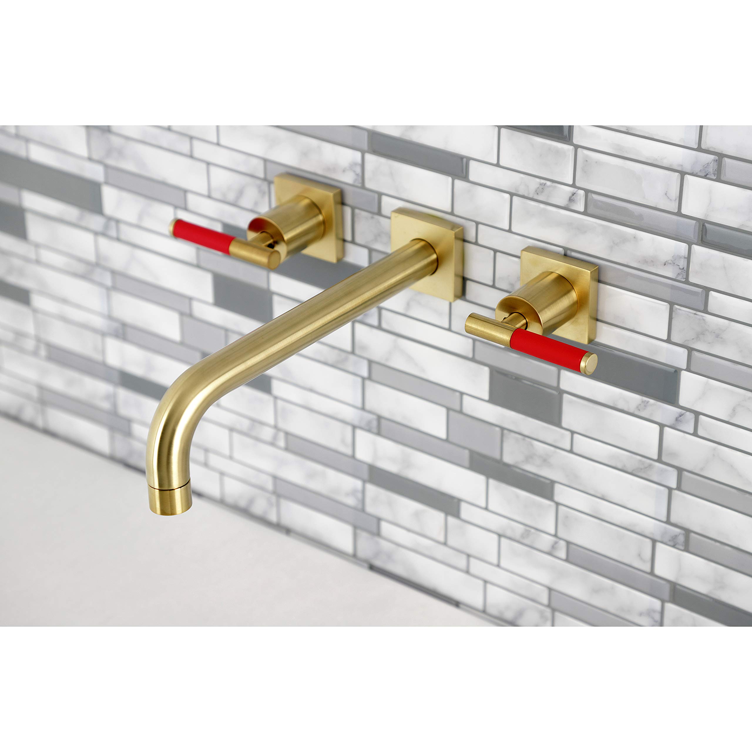 Kingston Brass KS6027CKL 10-Inch Brushed Brass Kaiser Tub Faucet - Perfect for Bathroom Renovation & Luxury Spa Experience