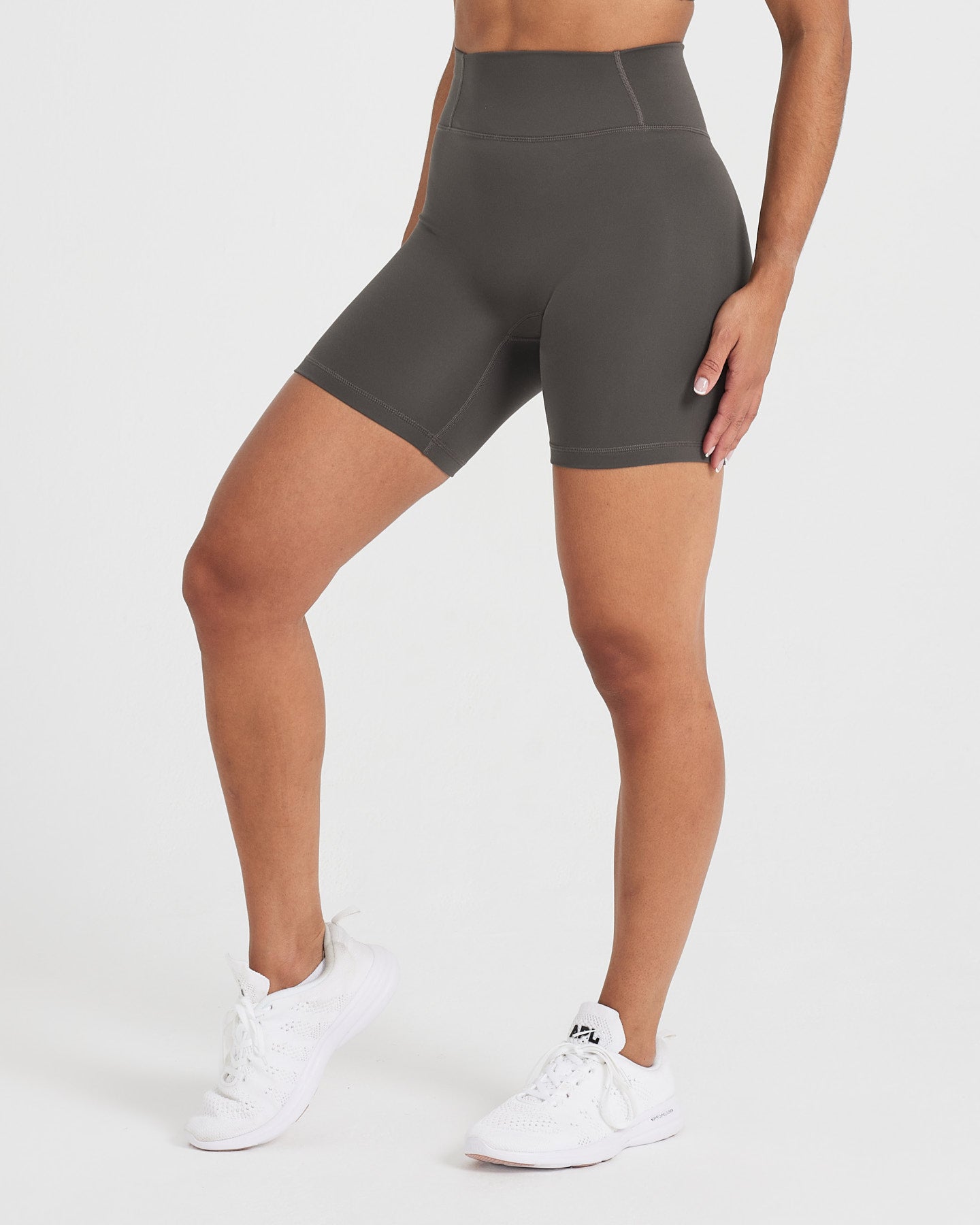 Timeless Women's Casual Shorts in Deep Taupe - Comfortable High Waist Summer Shorts for Outdoor Activities, Travel, and Lounge Wear