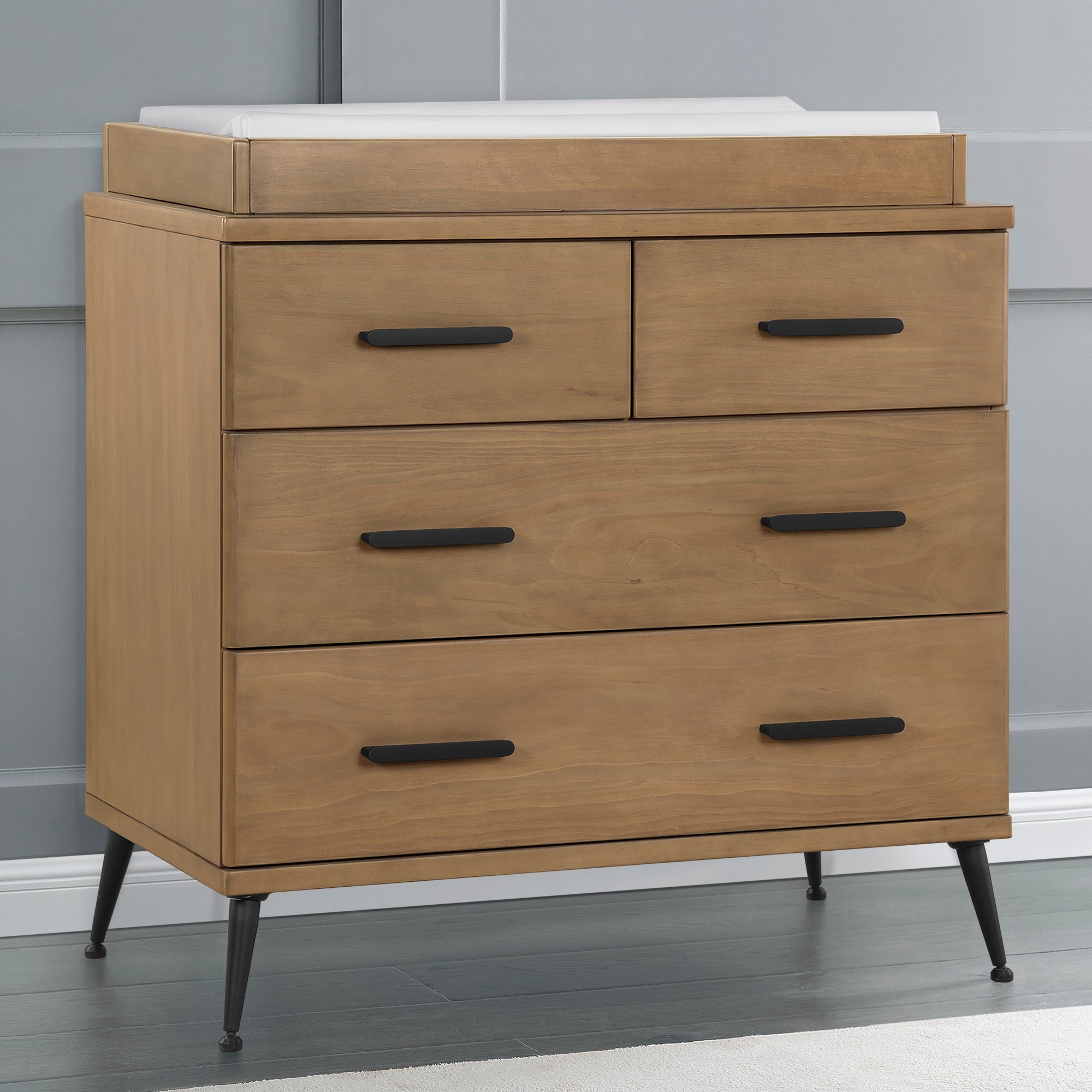 Sloane 4-Drawer Baby Dresser with Changing Table Top - Nursery Storage Solution for Diapers, Clothes & Essentials | Perfect for Newborns & Toddlers