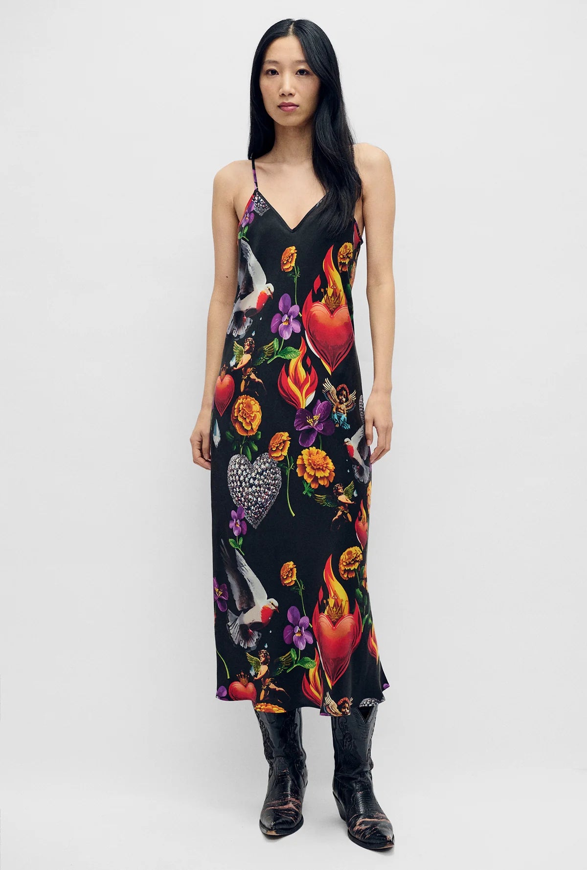 90s Slip Dress Dearly Beloved Black - Vintage Inspired Satin Nightgown for Women, Perfect for Date Night, Lounge Wear or Special Occasions