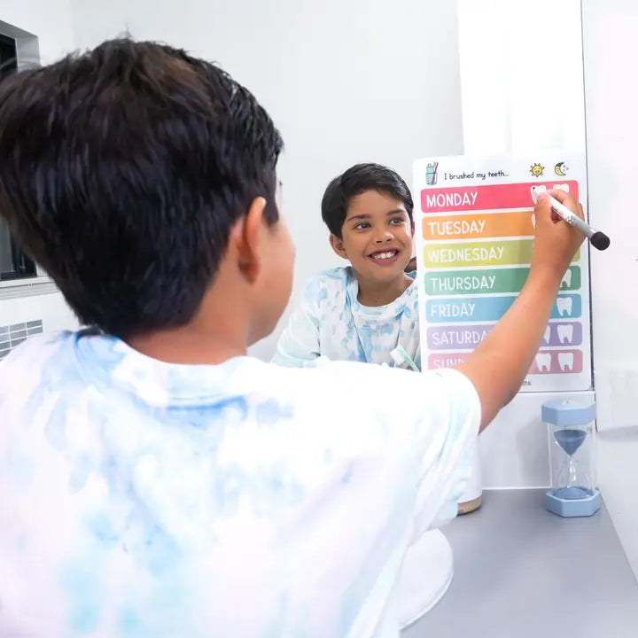 Preppd Kids Toothbrush Chart - Fun & Motivational Dental Hygiene Tracker for Children - Perfect for Bathroom, Bedtime Routine & Teaching Healthy Habits