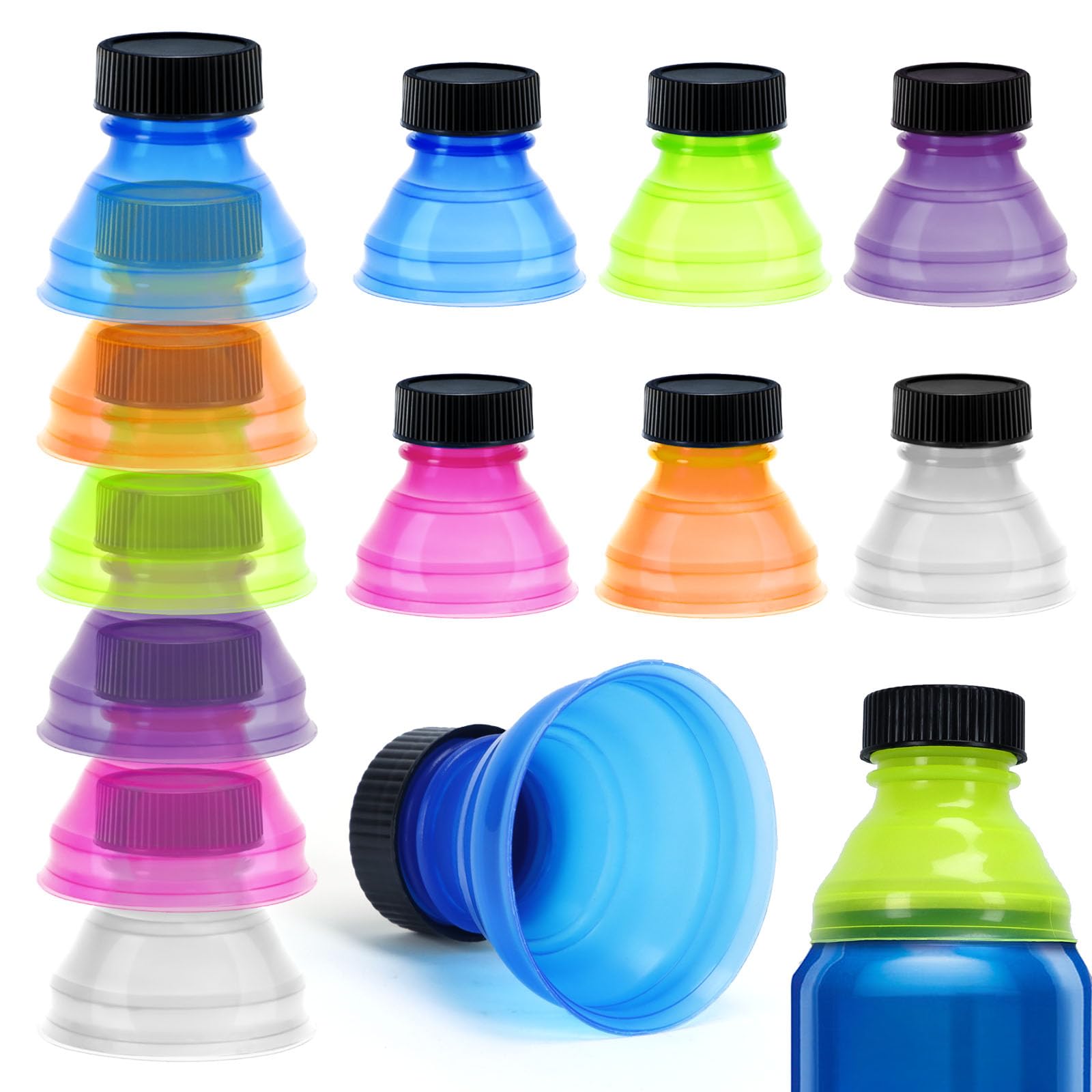 12 Pack Reusable Can Covers - Leak-Proof Silicone Drink Lids for Soda, Beer, Juice & Energy Drinks - Perfect for Picnics, Beach Parties & Outdoor Gatherings - BPA-Free Can Toppers Keep Beverages Fresh & Carbonated