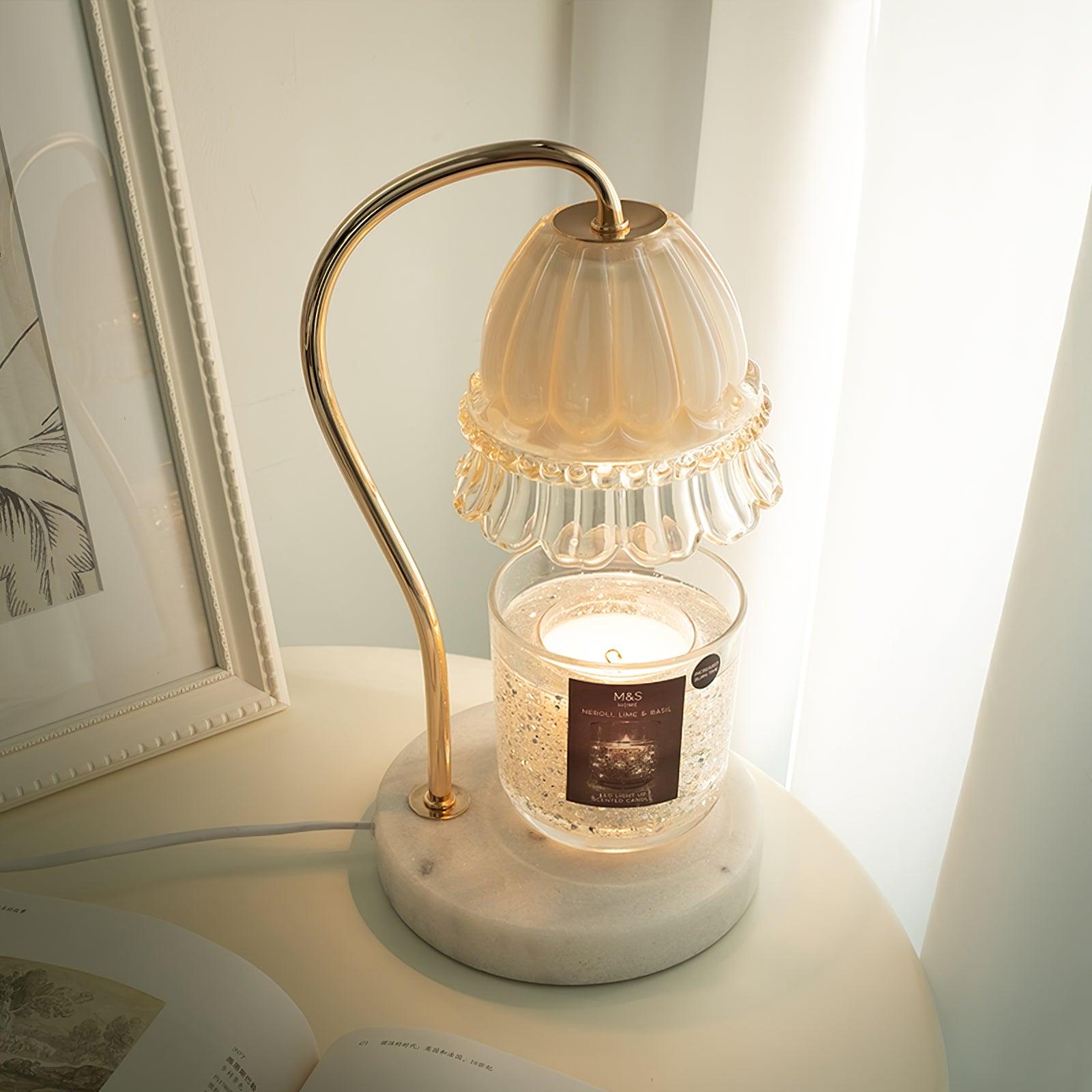 Lily Marble Warmer Table Lamp - Elegant Nightstand Light for Bedroom, Living Room, or Office - Perfect for Reading, Relaxing, and Creating Cozy Ambiance