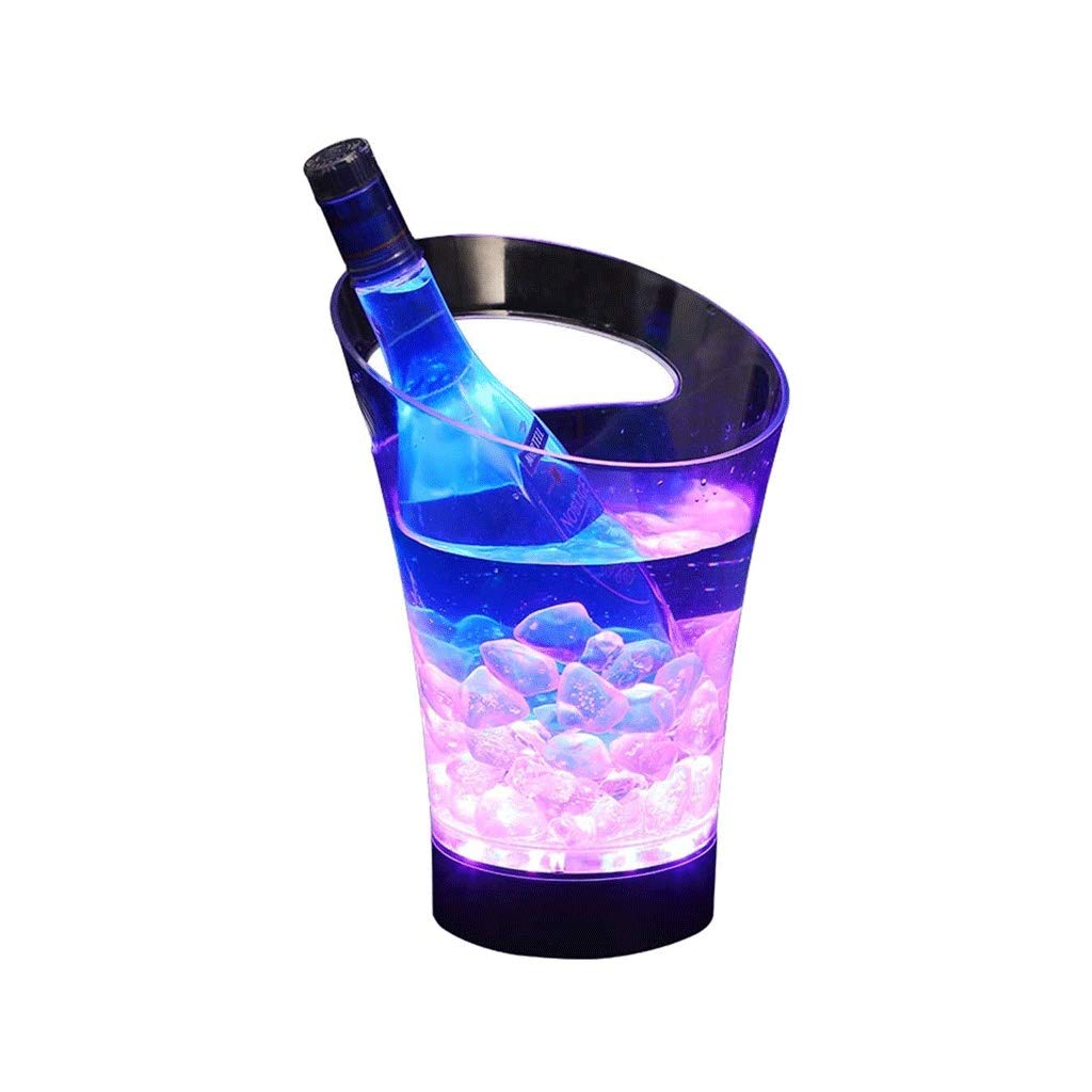 Retro LED Ice Bucket with Color Changing Lights - Waterproof Champagne & Wine Cooler for Beer, Drinks - Battery Powered Party Essential for Home Bar, Outdoor Gatherings & Wedding Receptions