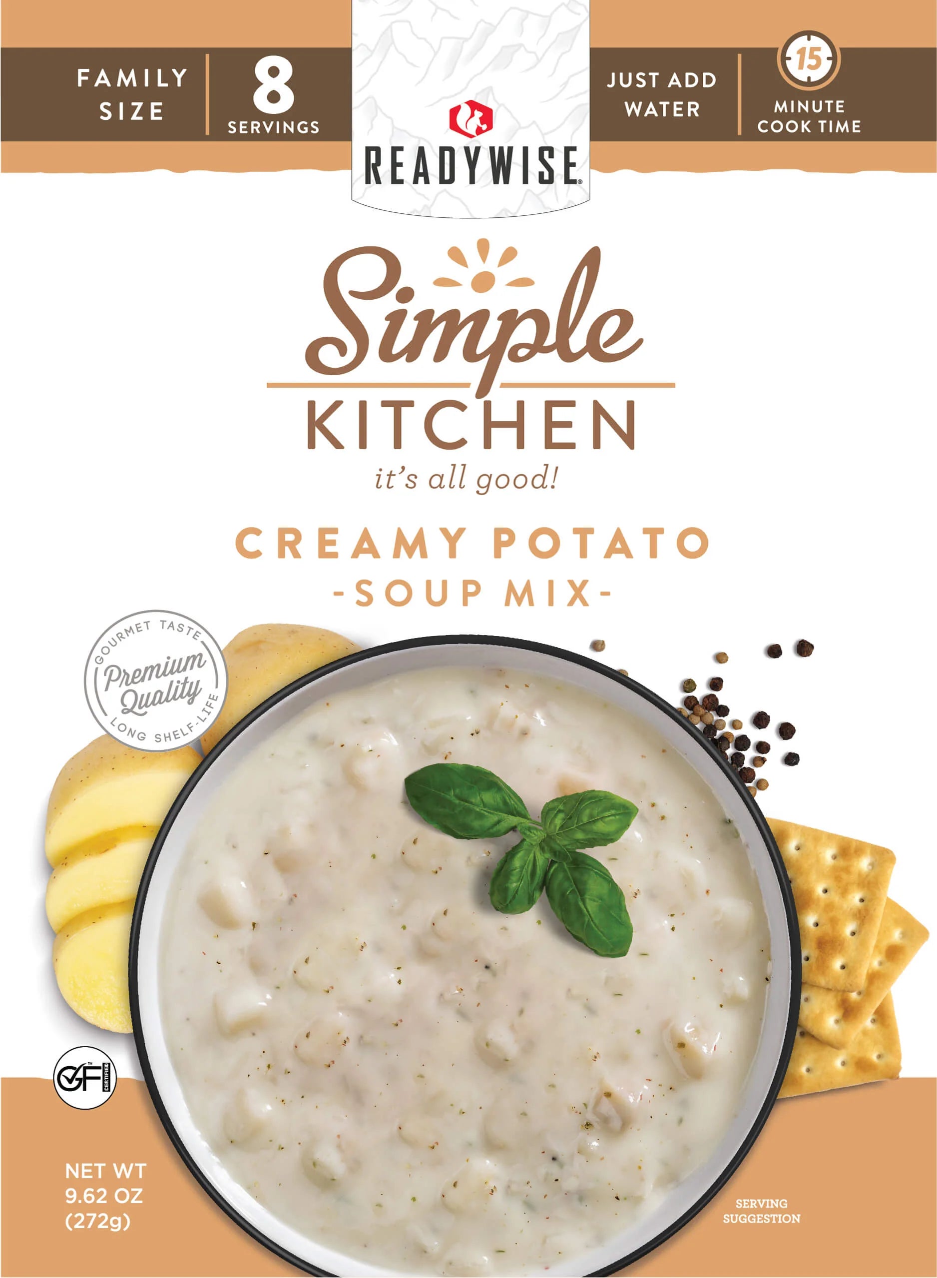ReadyWise 6 Pack Creamy Potato Soup Mix - 8 Servings per Pack | Emergency Food Supply, Camping Meals & Quick Easy Dinner Solution