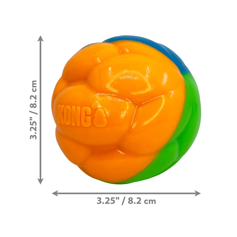 Kong High Visibility Twistz Dog Toy - Reflective & Durable Chew Ball for Playtime, Fetch & Training - Perfect for Day & Night Outdoor Activities