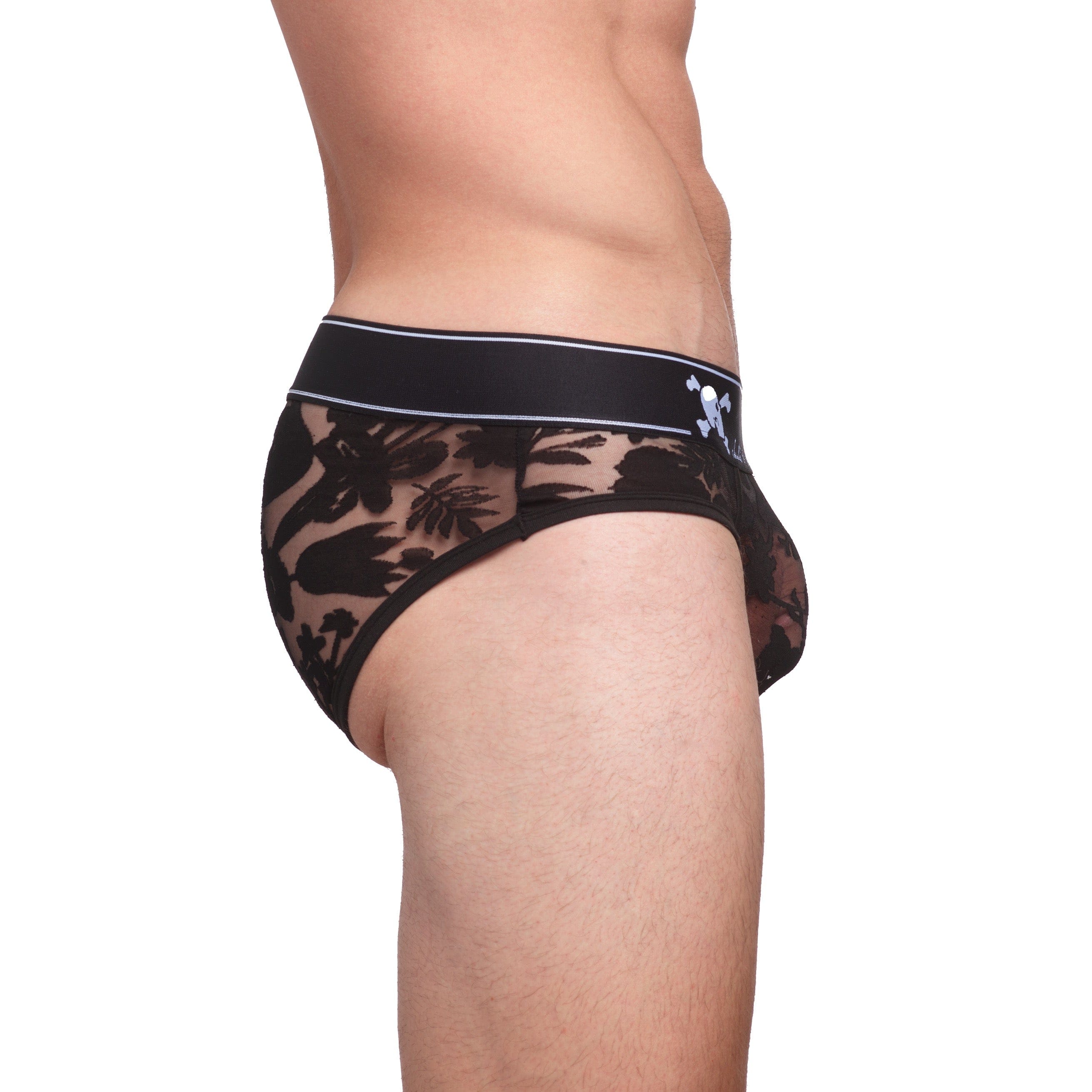 Dutch Floral Burnout Brief - Lace Trim Cotton Underwear for Women, Comfortable & Breathable Panties - Perfect for Daily Wear, Sleep & Lounge