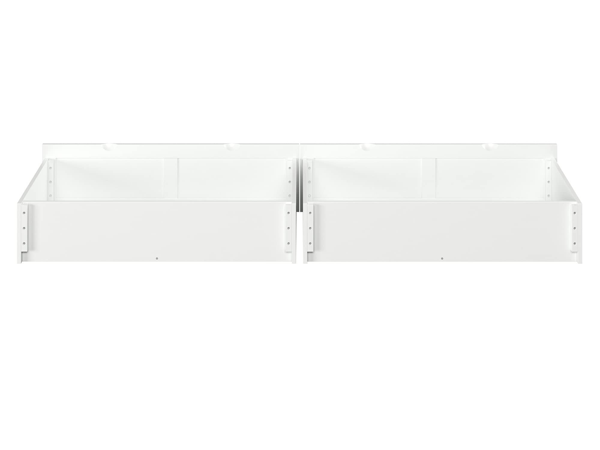 AFI 2-Piece Underbed Storage Drawers for Twin/Full Beds - White | Space-Saving Bedroom Organization for Clothes, Blankets & Seasonal Items