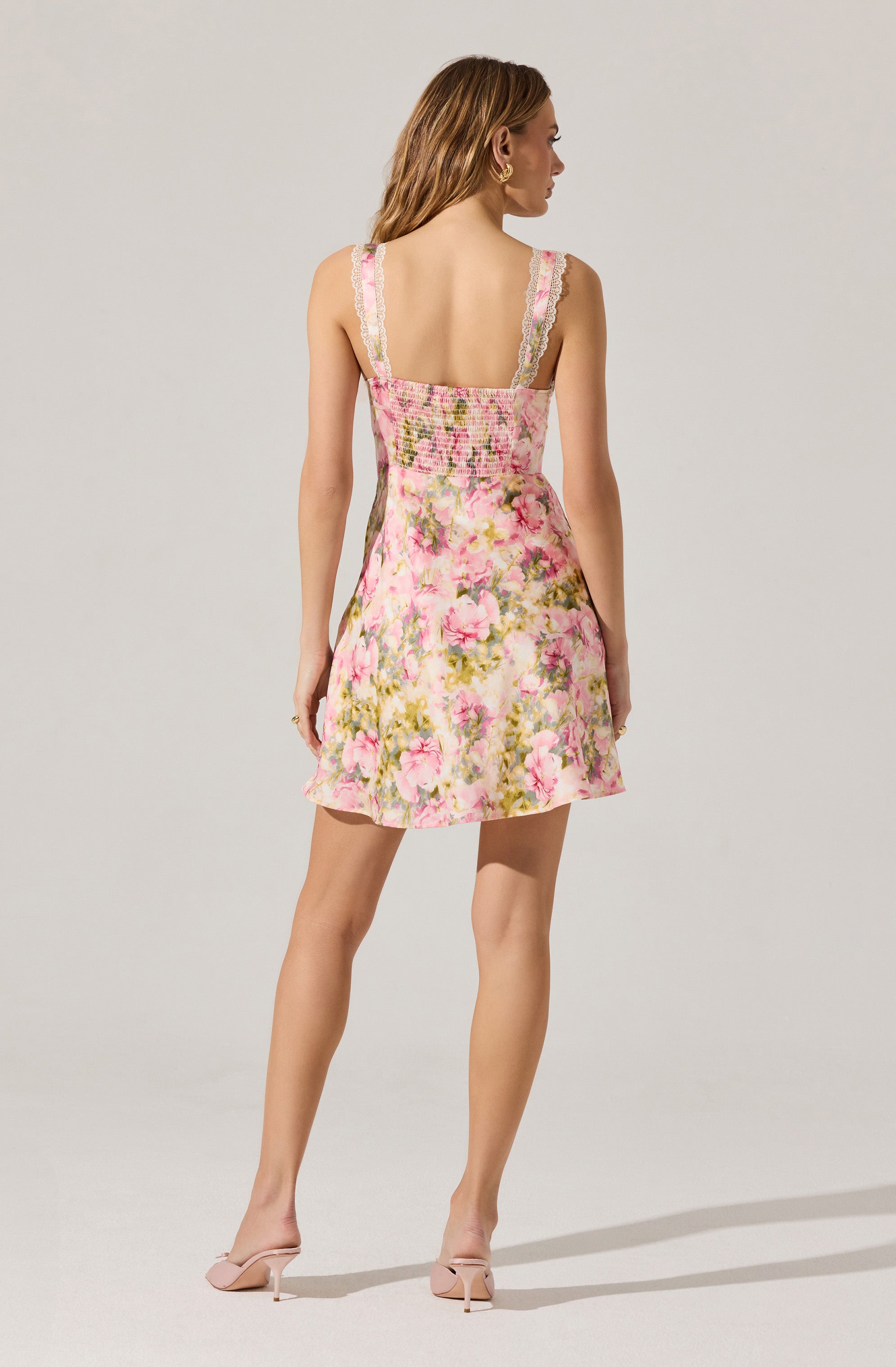 Alva Satin Floral Mini Dress - Elegant Short Sleeve Party Dress for Women, Perfect for Cocktail Parties, Date Nights & Summer Weddings