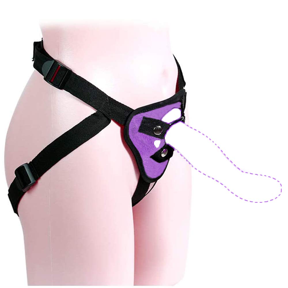 MISSTU Strapon Harness for Women - Adjustable Wearable Panty Vibrator with Clitoral Stimulator & Bullet Vibrator - Beginner Lesbian Couples Sex Toy (Purple) - Perfect for Role Play, Couples Bonding & Sensual Exploration