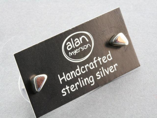 Stylish Copper & Silver Triangle Stud Earrings for Women - Perfect for Casual, Party & Everyday Wear