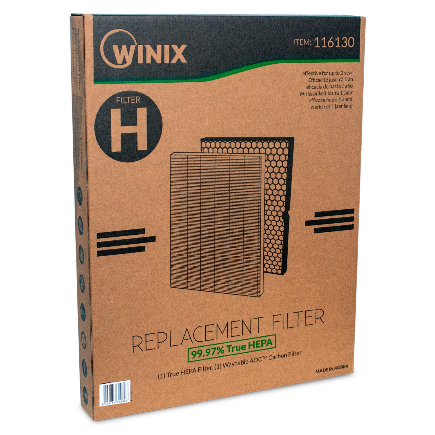 Winix 5500-2 Air Purifier Replacement Filter H (116130) - 16.25