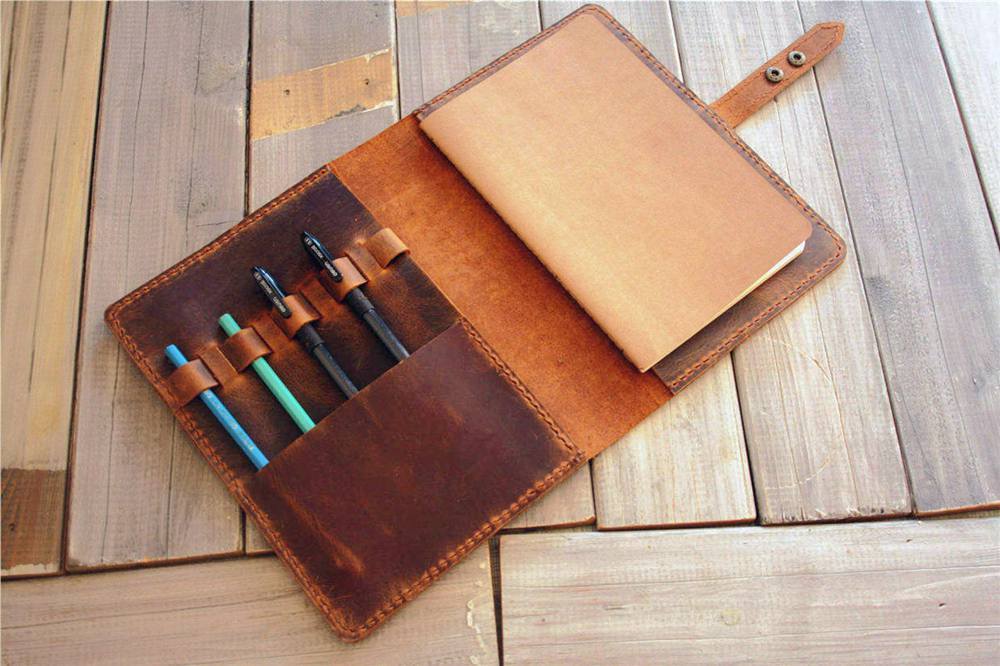 Custom Engraved Brown Leather Sketchbook - Handmade Journal for Artists, Writers & Travelers - Perfect for Drawing, Note-Taking & Gift Giving