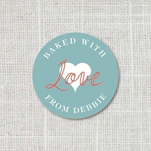 Custom Personalized Favor Stickers - Food Labels & Gift Stickers for Baking, Weddings, Parties | Baked with Love, Made with Love Stickers for DIY Crafts, Packaging & Event Favors