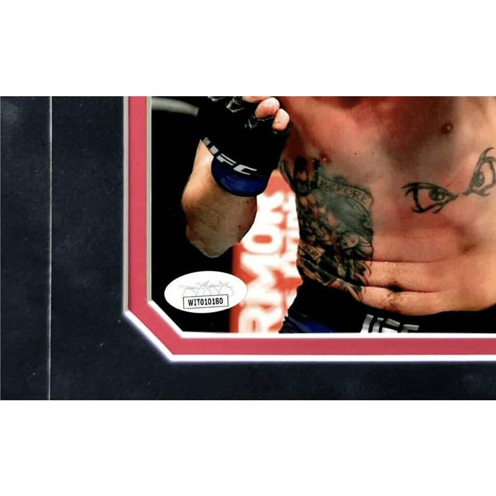 Justin Gaethje Autographed UFC 8x10 Photo - Signed & Inscribed with JSA COA - Framed MMA Collectible for Man Cave, Sports Memorabilia Display, UFC Fan Gift