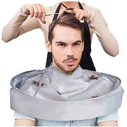 Niyanta Professional Waterproof Hair Cutting Cape Apron - Gray Barber Cloak for Salon & Home Haircuts, Stylist Hairdressing Accessory with Hair Catcher Design | Perfect for Salon Shops, Barber Services & DIY Haircuts at Home