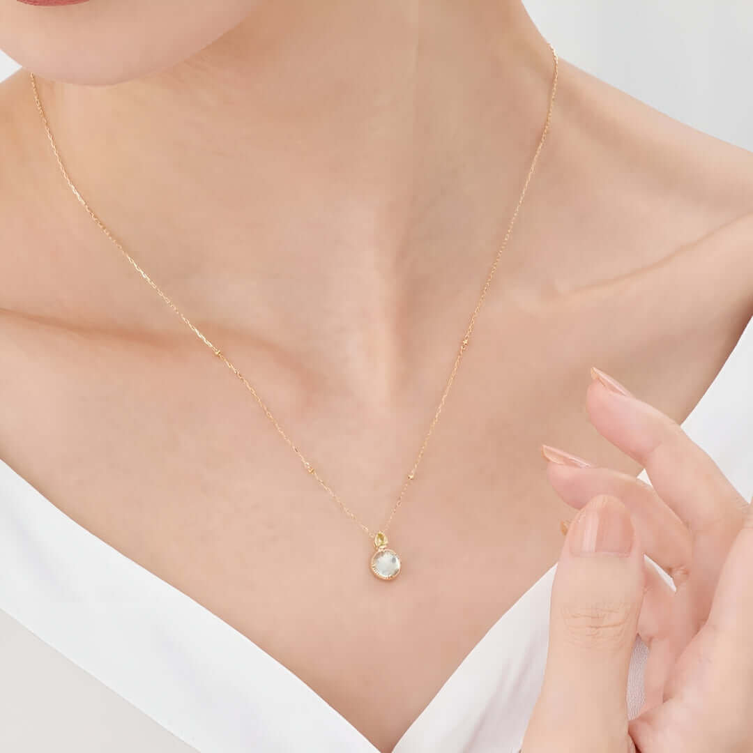 Faceted Peridot and Amethyst Green Gemstone Necklace for Women | Elegant Handmade Jewelry Gift for Birthday, Anniversary & Special Occasions | TB2210A