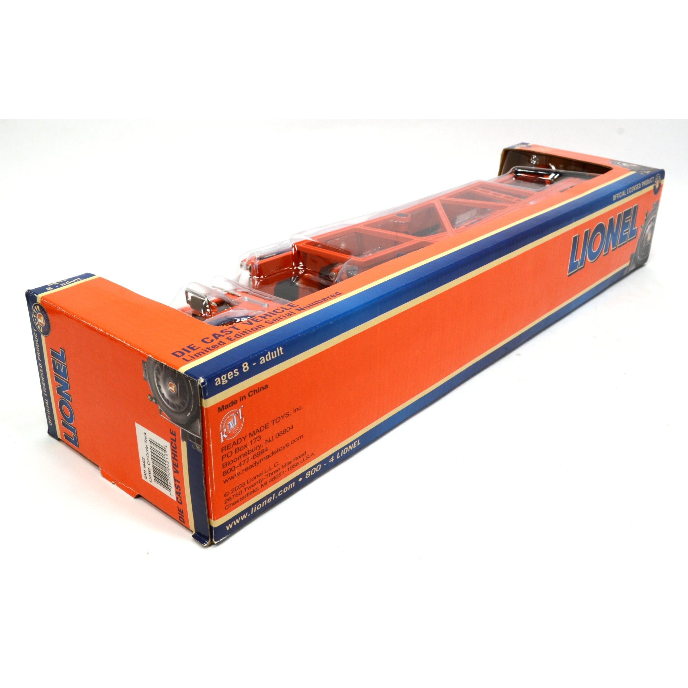 New in Box Lionel Lionville Auto Transport Diecast Car Carrier with 4 Cars - Perfect for Train Sets, Collectors & Kids Playroom Scenes