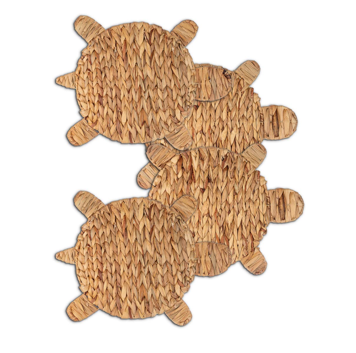 Eco-Friendly Woven Turtle Placemats Set of 4 - 12.6