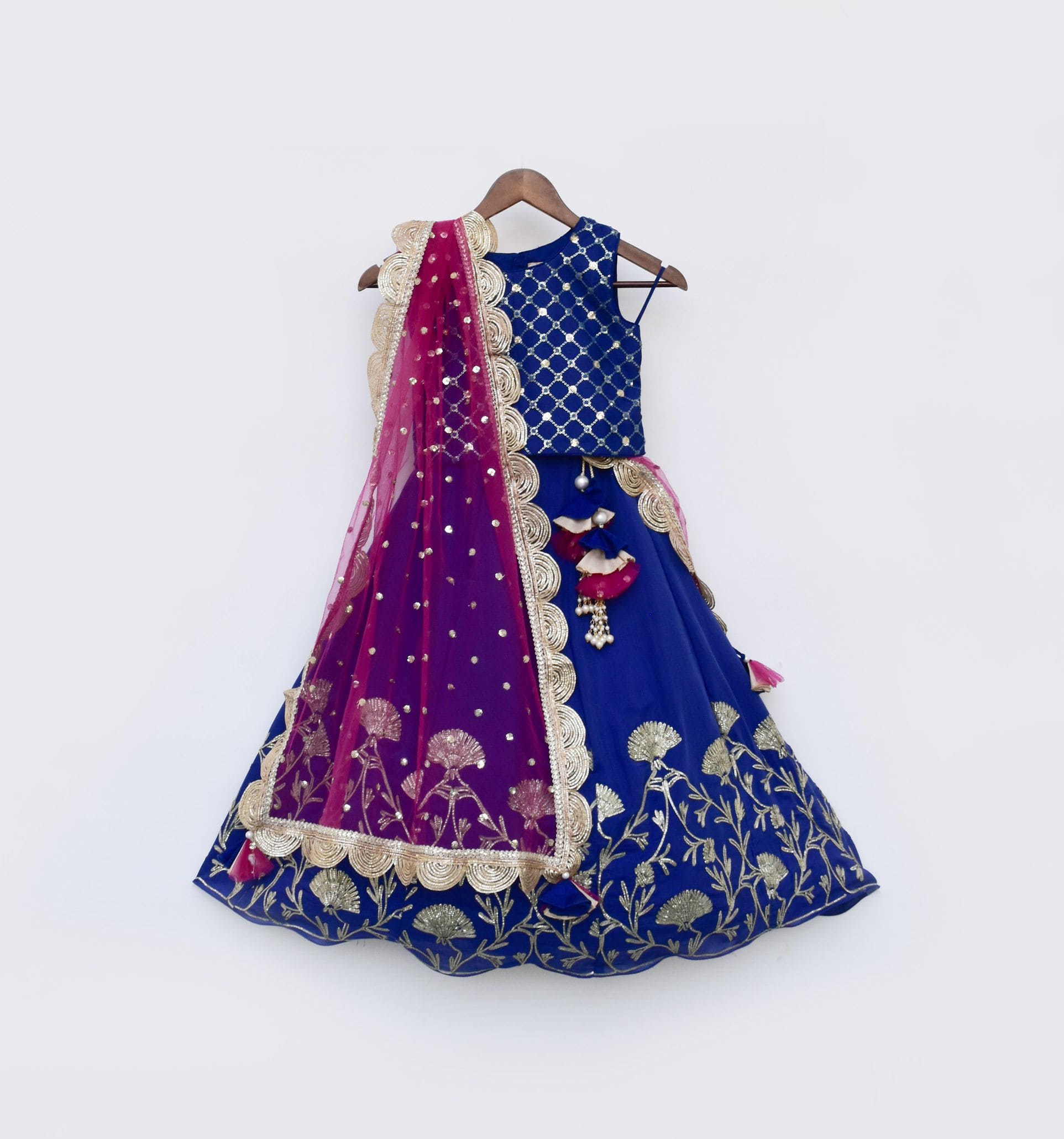 **Pre-Order: Blue Embroidered Lehenga Choli with Dupatta – Elegant Indian Bridal Wear for Weddings & Festivals**