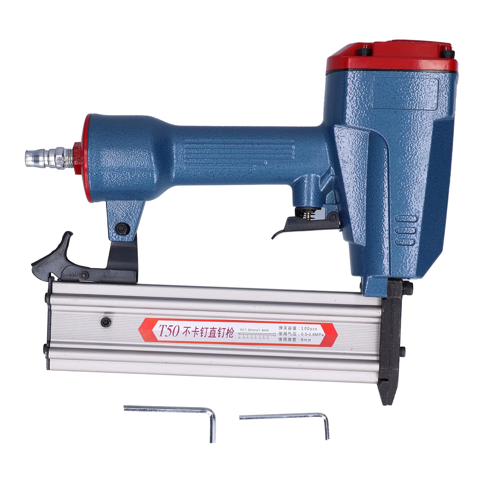 Pneumatic Brad Nailer 15-50mm Nail Length - Fast Nailing Stapler for Carpentry, Woodworking & Home Decoration | Ideal for DIY Projects, Furniture Making & Trim Work
