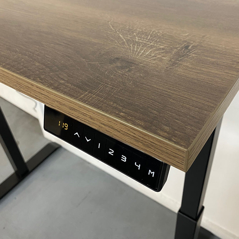 ALVIS Height Adjustable Standing Desk 47.2 Inch - Warm Oak & Black Finish | Perfect for Home Office, Gaming & Workspace Ergonomics