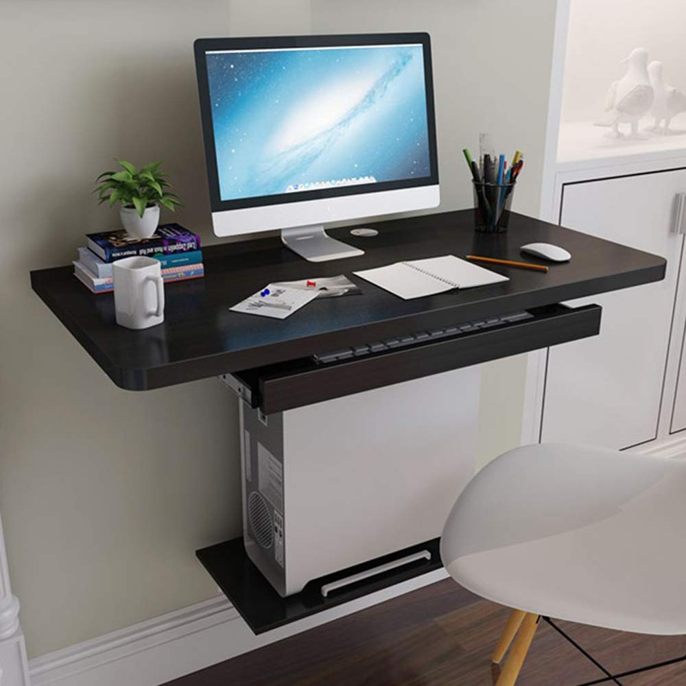 Wall Mounted Computer Desk - Space Saving Home Office Desk with Waterproof & Corrosion Resistant Surface - Perfect for Small Bedrooms, Dorm Rooms & Studio Apartments