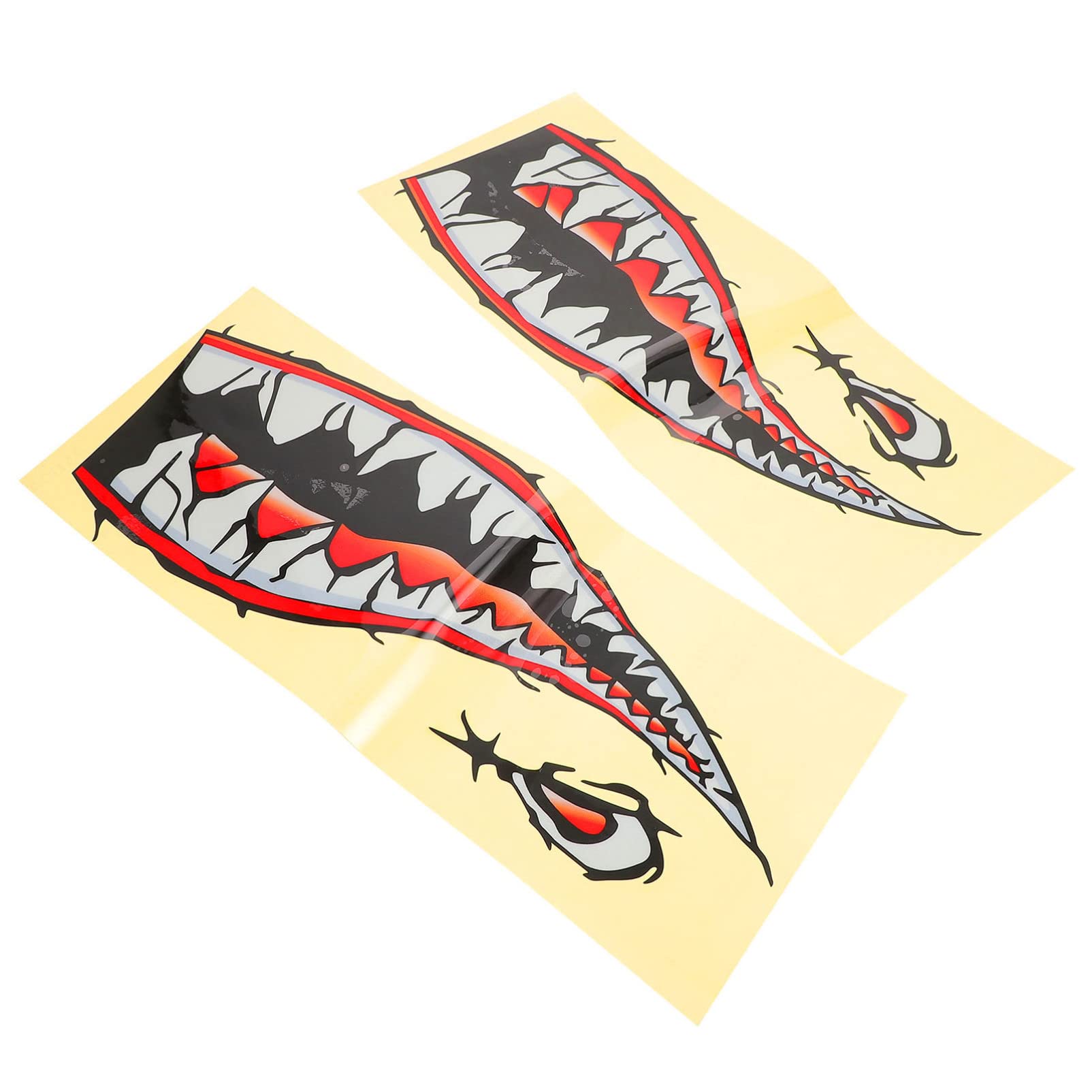 Veemoon 2-Pack Shark Teeth Mouth Decals - Reflective Die-Cut Vinyl Stickers for Cars, Trucks, Boats & Kayaks - Durable Exterior Decals for Windows, Bumpers & More - Perfect for Fishing, Water Sports & Outdoor Adventures