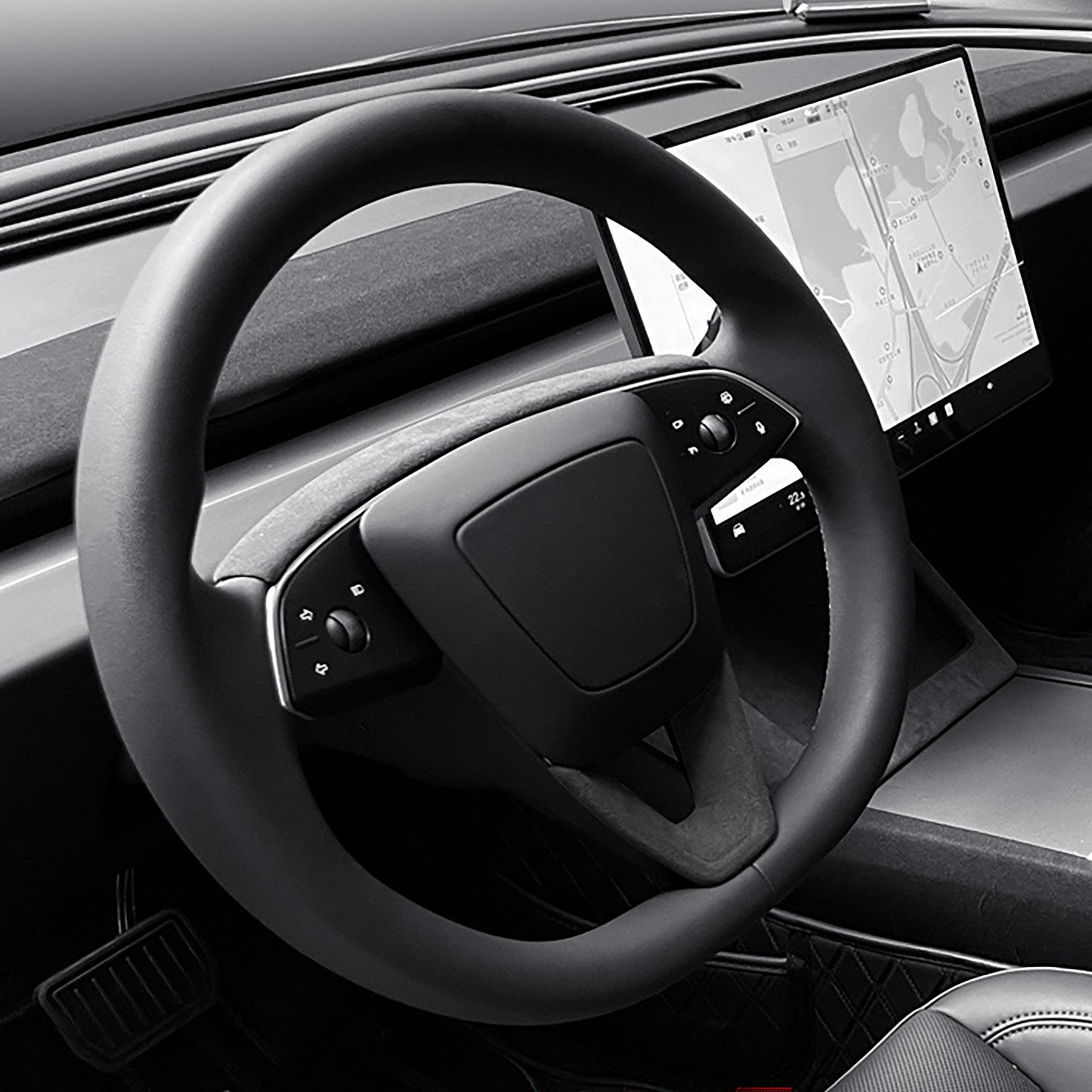 Tesla Alcantara Steering Wheel Lower Trim Cover for 2024+ Model 3 Highland | Premium Interior Upgrade | Perfect for Driving Comfort & Style Enhancement