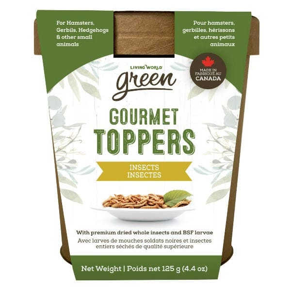 Living World Green Gourmet Toppers for Small Pets - Nutritious Insect-Based Food for Hamsters, Gerbils & Mice - Perfect for Cage Feeding & Treat Time