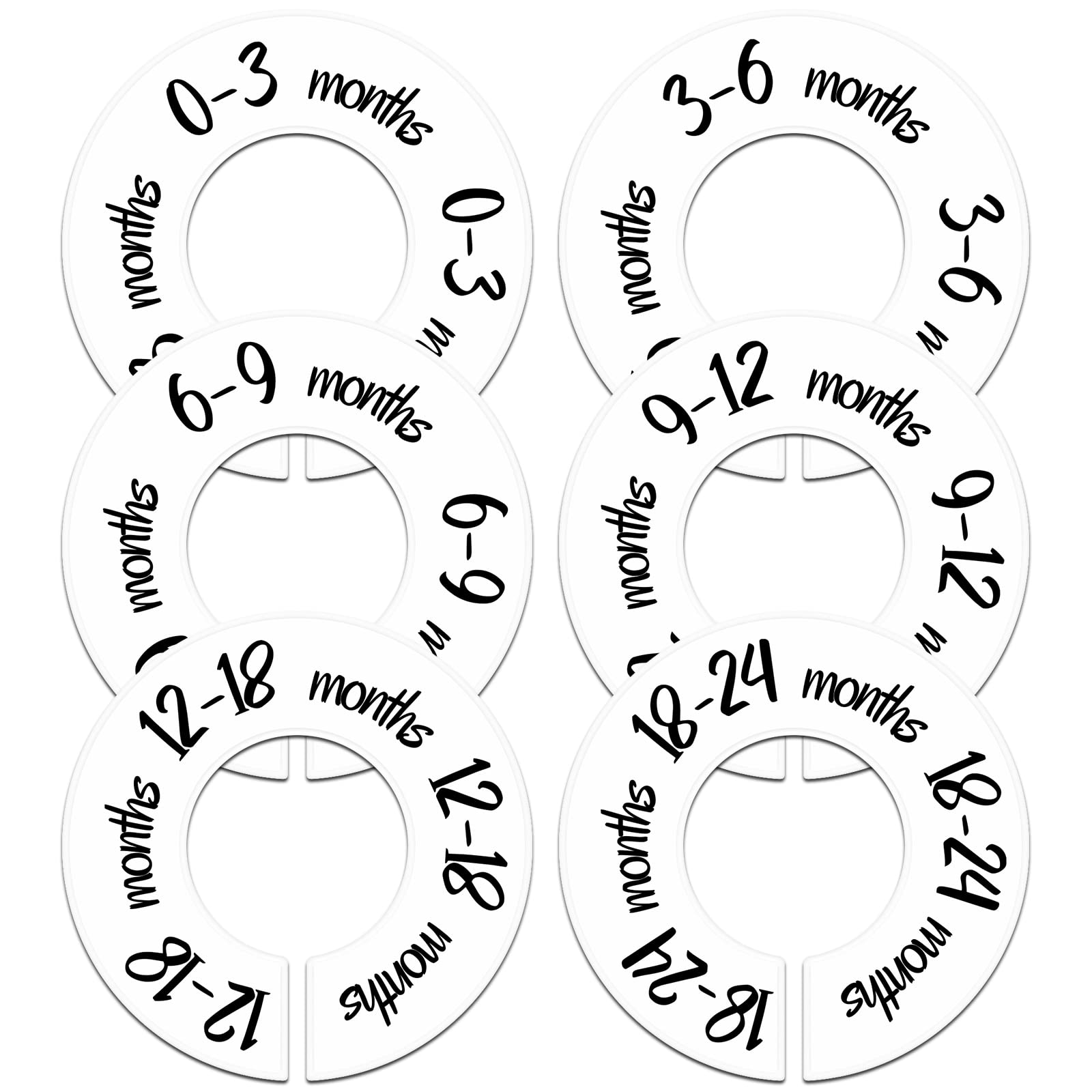Pro Goleem Baby Closet Dividers - 6-Pack Unisex Nursery Organizer for Baby Clothes by Size & Age | Fits 1.5