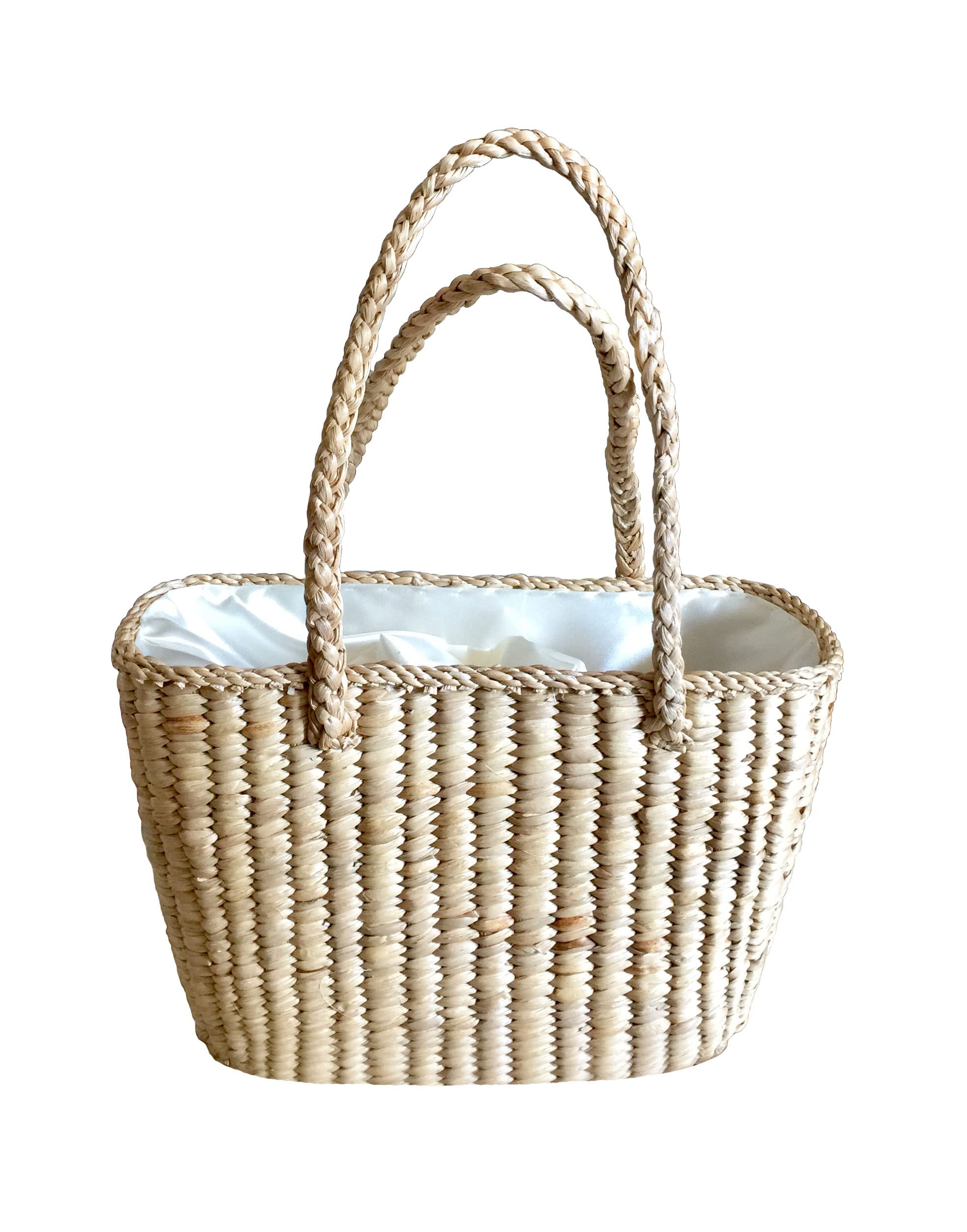 Handwoven Straw Tote Bag for Women - Natural Woven Beach Bag with Leather Handles - Perfect for Summer, Vacation, Shopping and Beach Outings