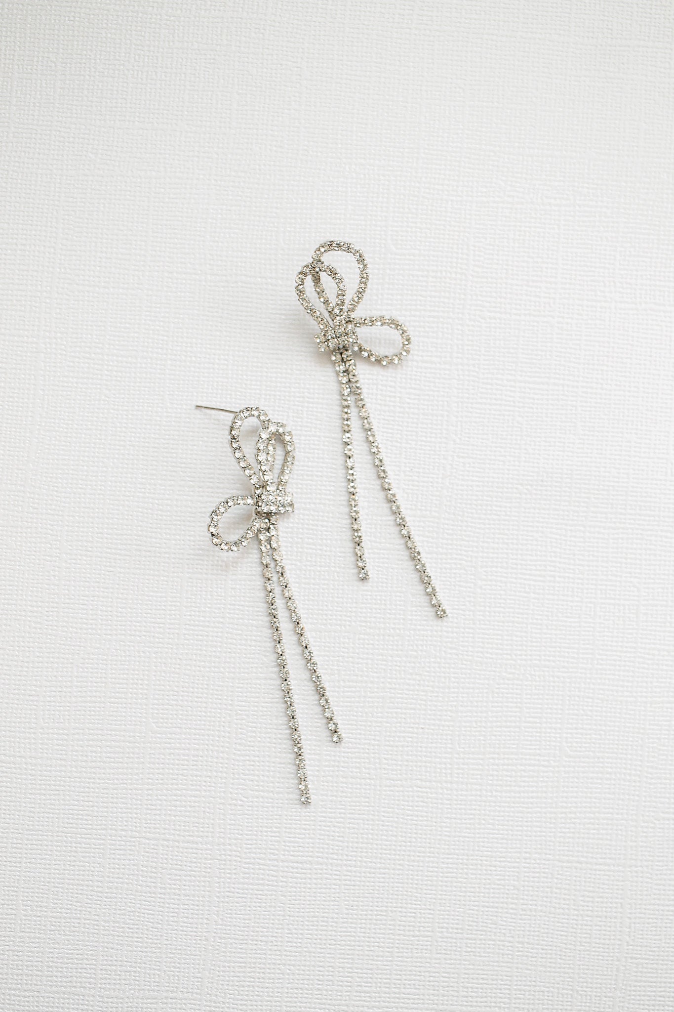 Ava Dangle Earrings in Silver Rhinestones - Elegant Party Jewelry for Women, Perfect for Weddings, Date Nights and Special Occasions